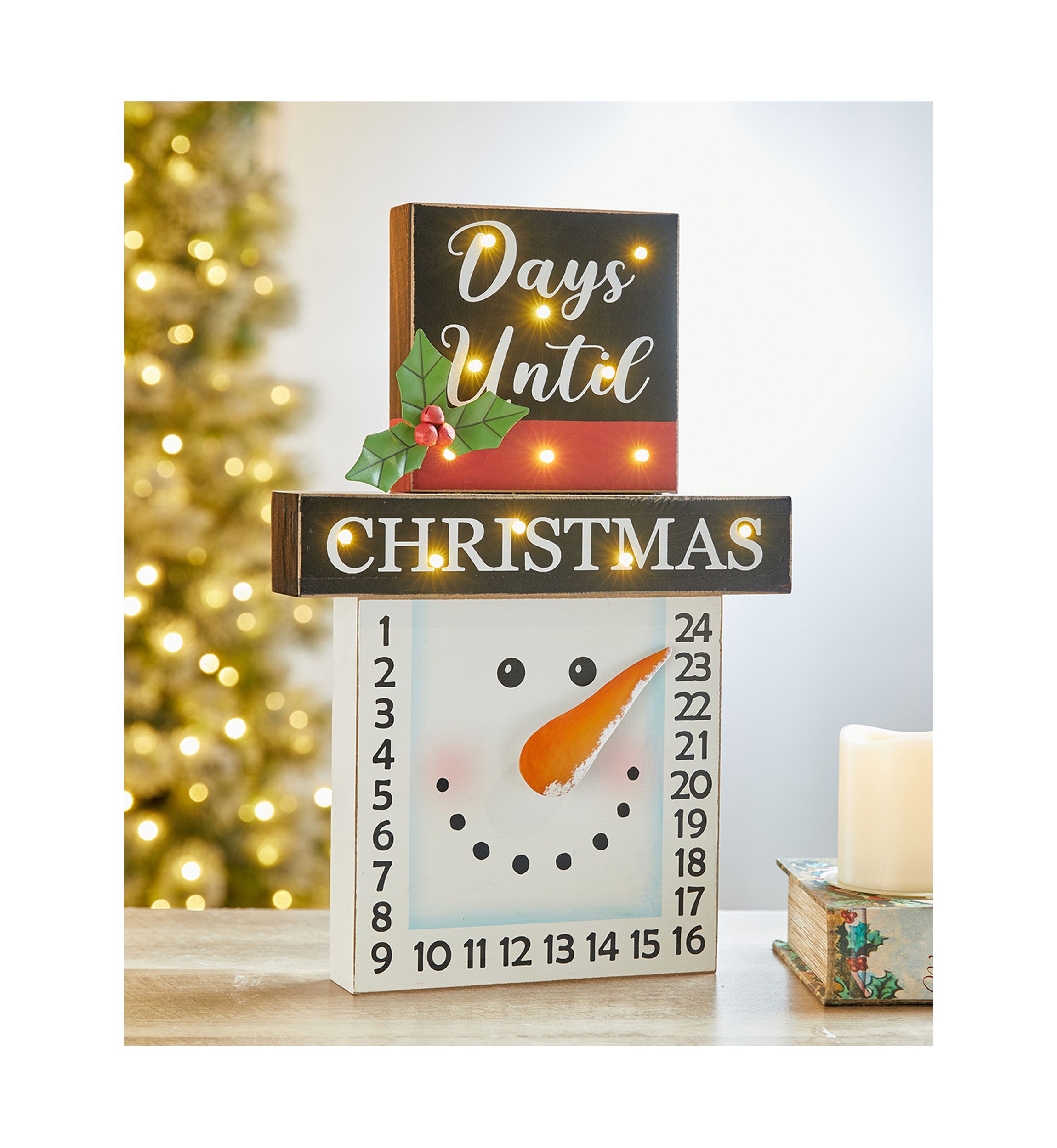 Wooden Christmas Snowman Countdown