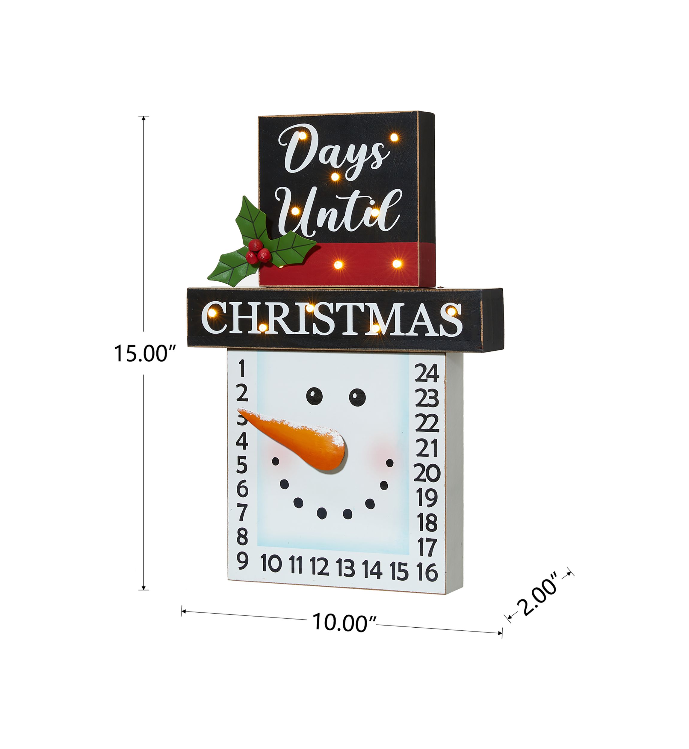 Wooden Christmas Snowman Countdown