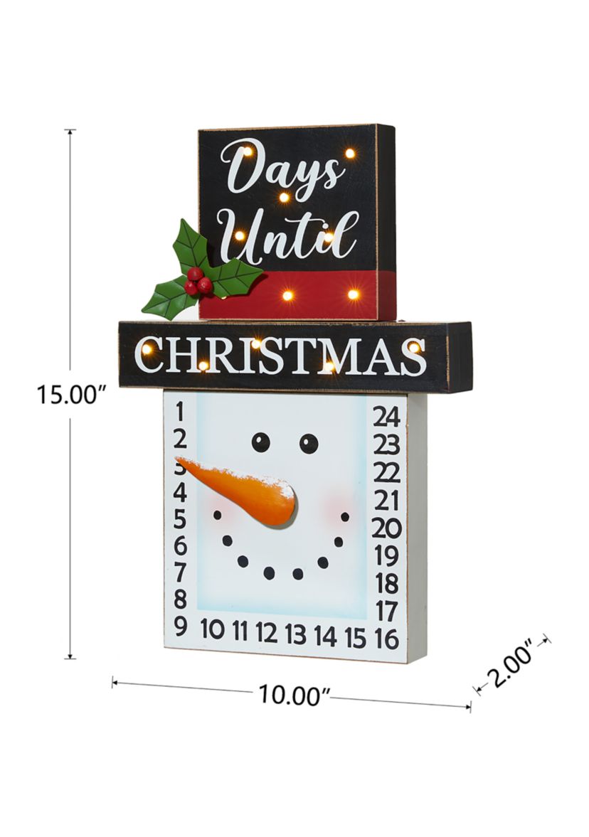 Wooden Christmas Snowman Countdown