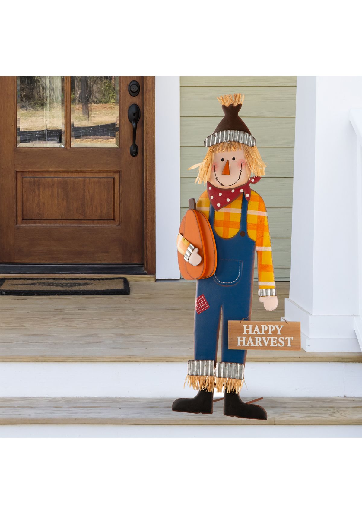 36 Inch Fall Metal Scarecrow Yard Stake / Standing/Hanging Sign