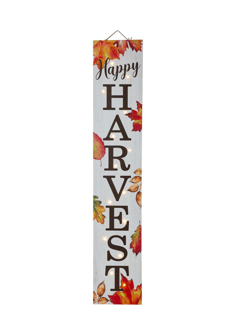 42 Inch Fall Lighted Maple leaves Wooden Porch Sign
