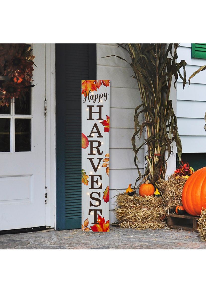 42 Inch Fall Lighted Maple leaves Wooden Porch Sign