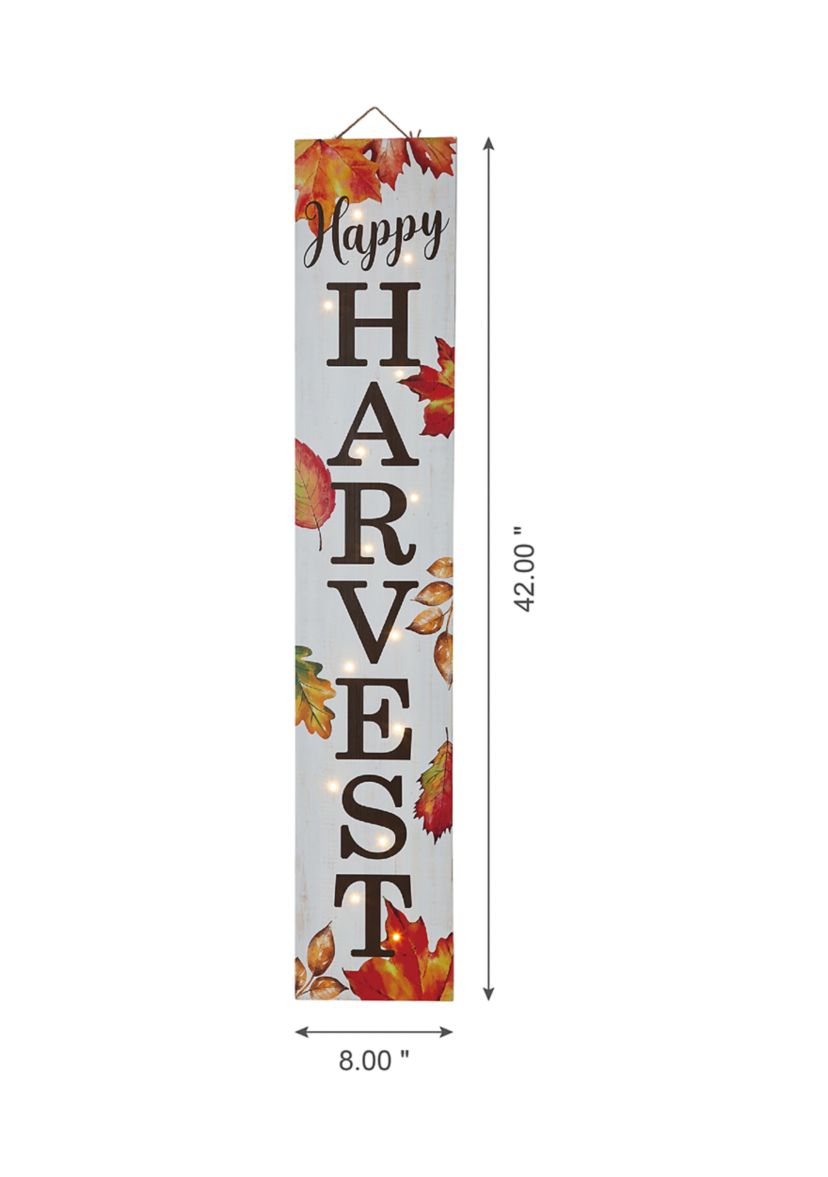 42 Inch Fall Lighted Maple leaves Wooden Porch Sign
