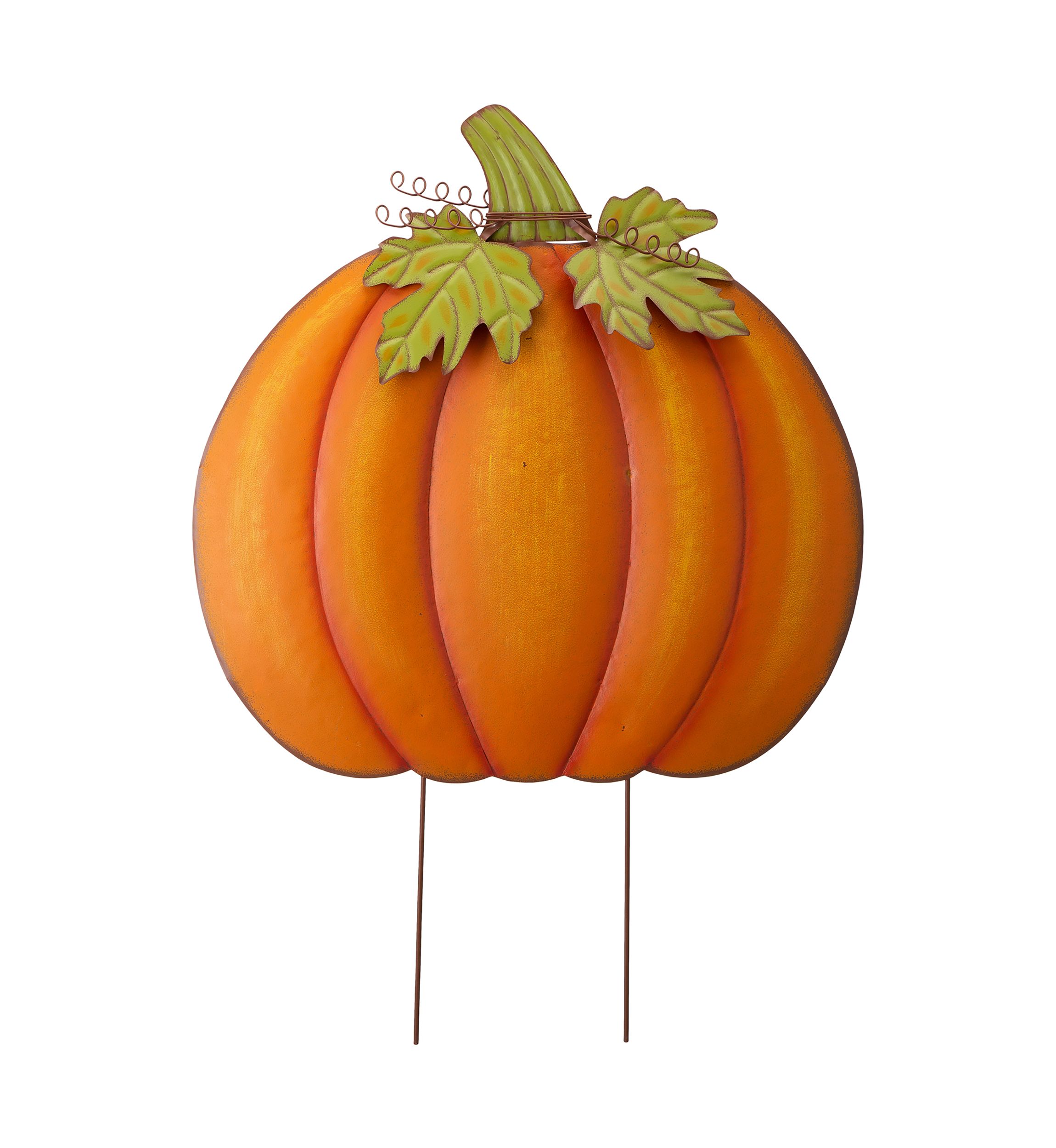 30 in x 39 in Fall Oversized Metal Pumpkin Yard Stake or Wall Décor or Standing Décor