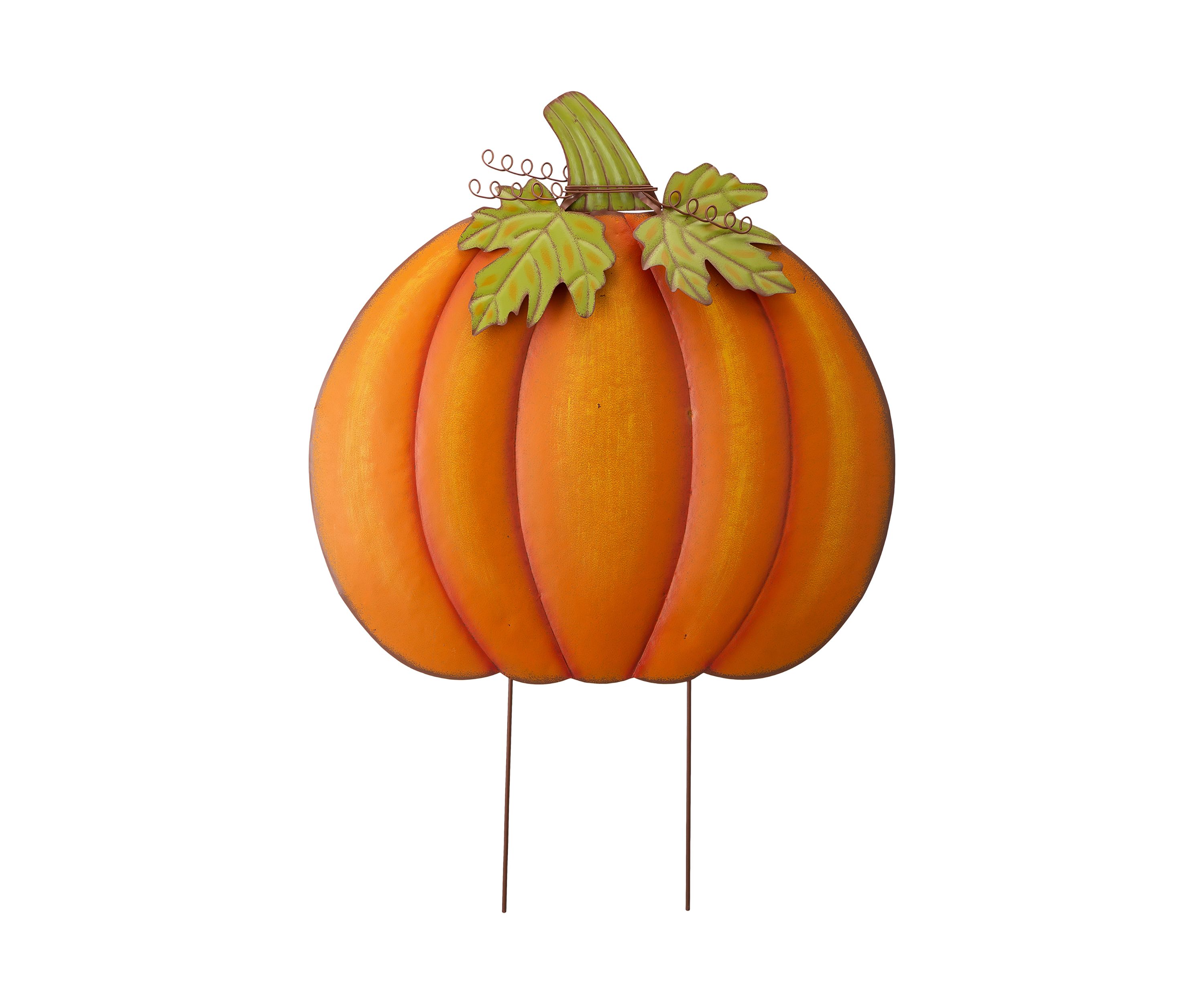 30 in x 39 in Fall Oversized Metal Pumpkin Yard Stake or Wall Décor or Standing Décor