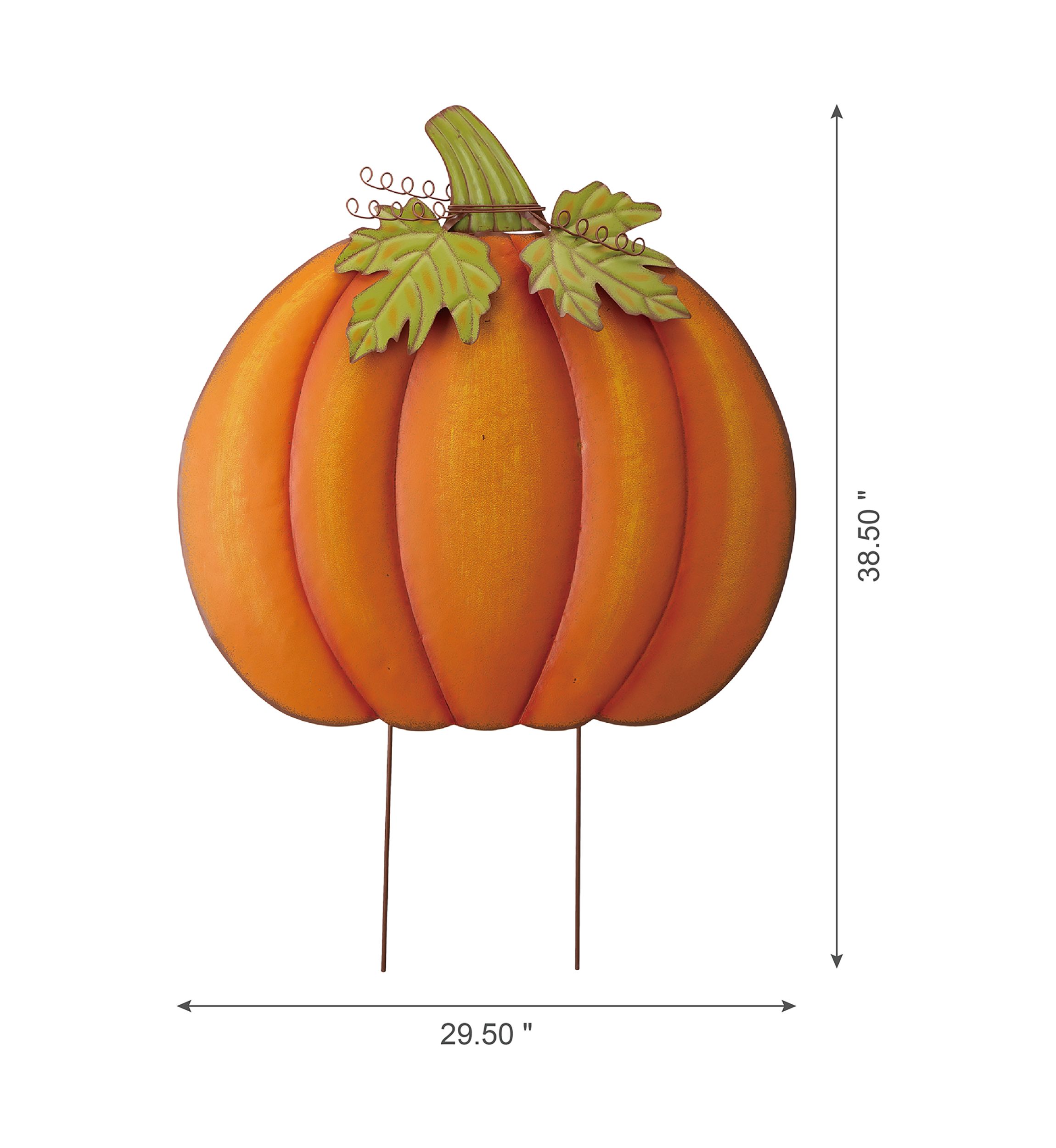 30 in x 39 in Fall Oversized Metal Pumpkin Yard Stake or Wall Décor or Standing Décor
