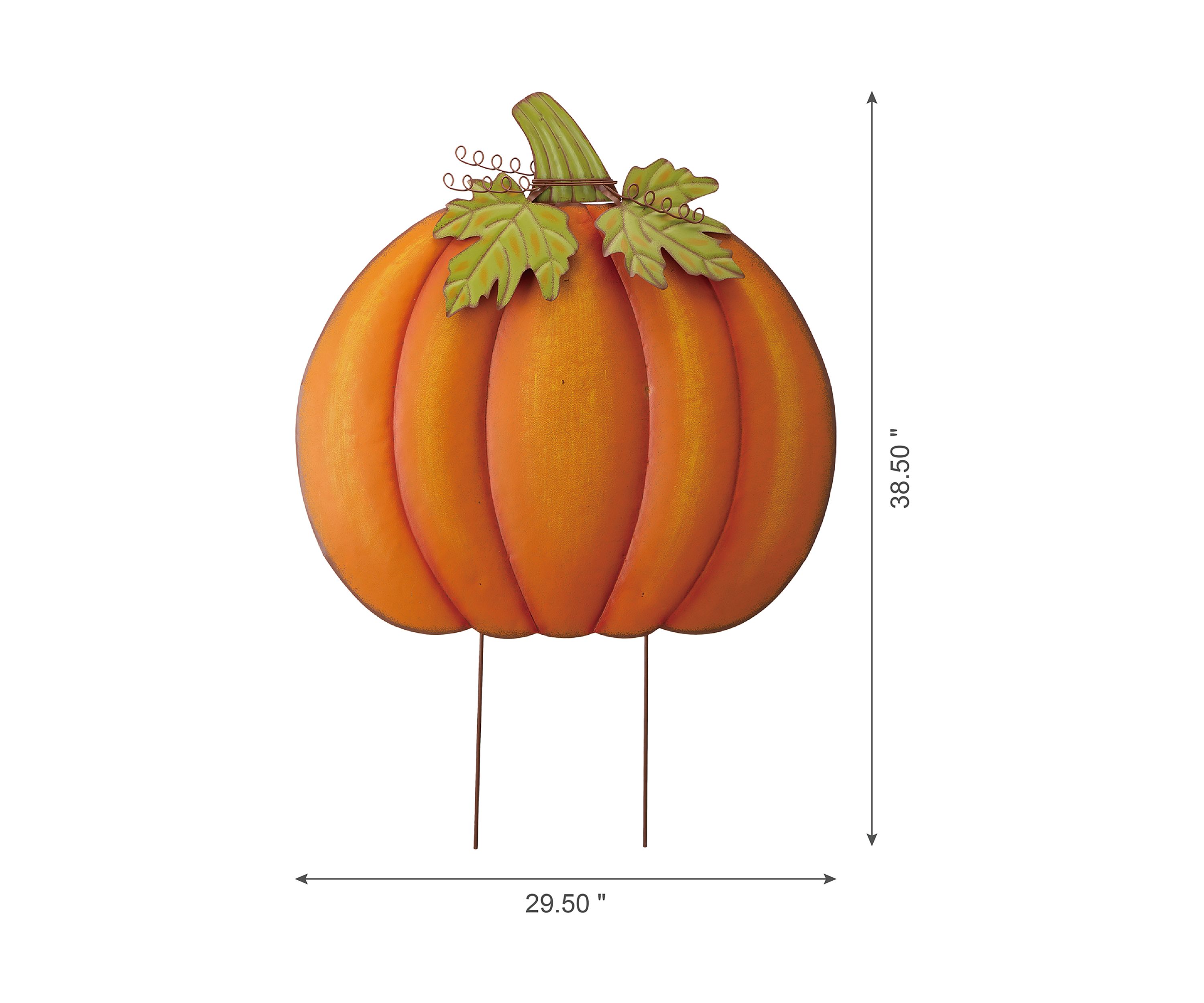 30 in x 39 in Fall Oversized Metal Pumpkin Yard Stake or Wall Décor or Standing Décor