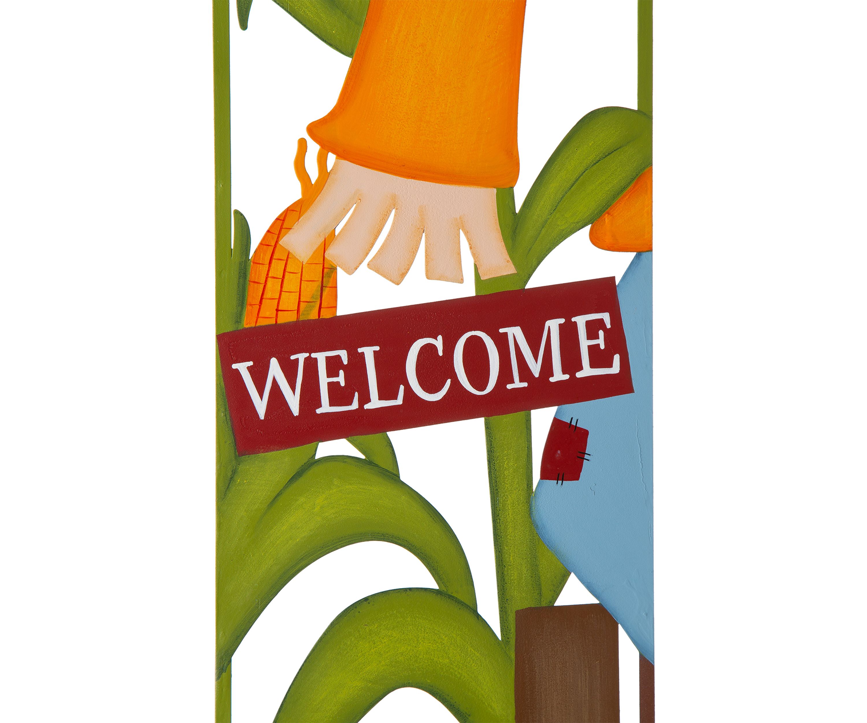 41.5 Inch Fall Metal Scarecrow & Corns Combo Yard Stake