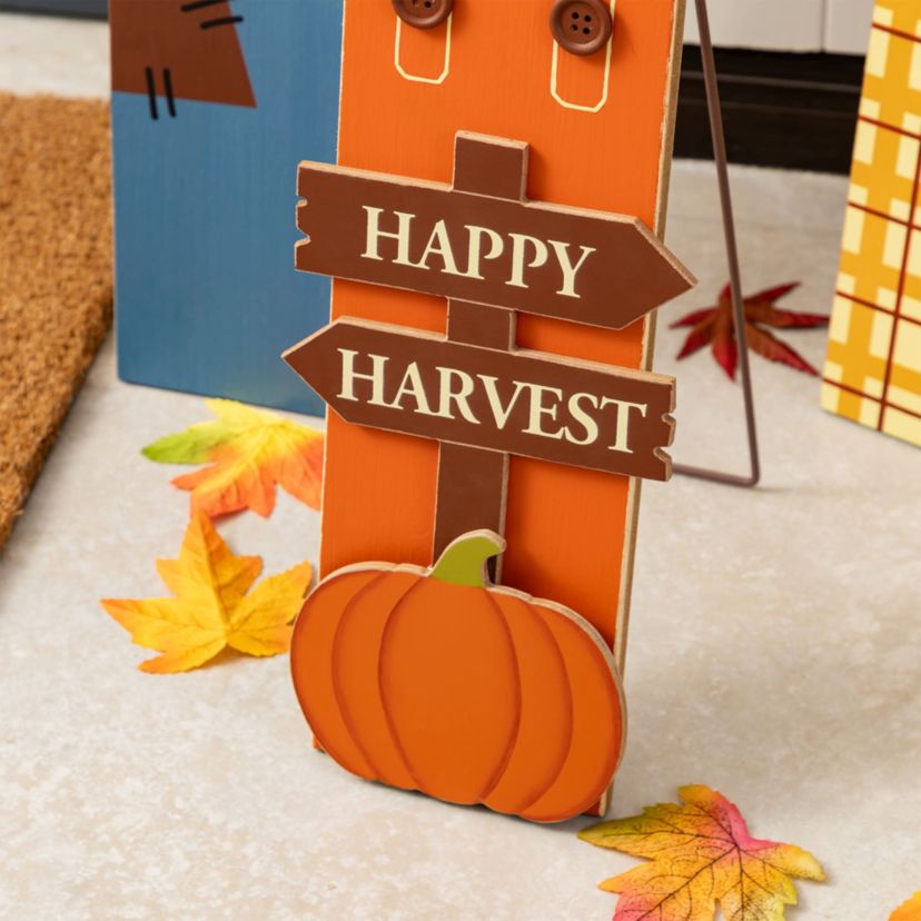 36"H Fall S/3 Wood Sacrecrow Family Porch Decor, Two Function (S/3 or Single Piece)