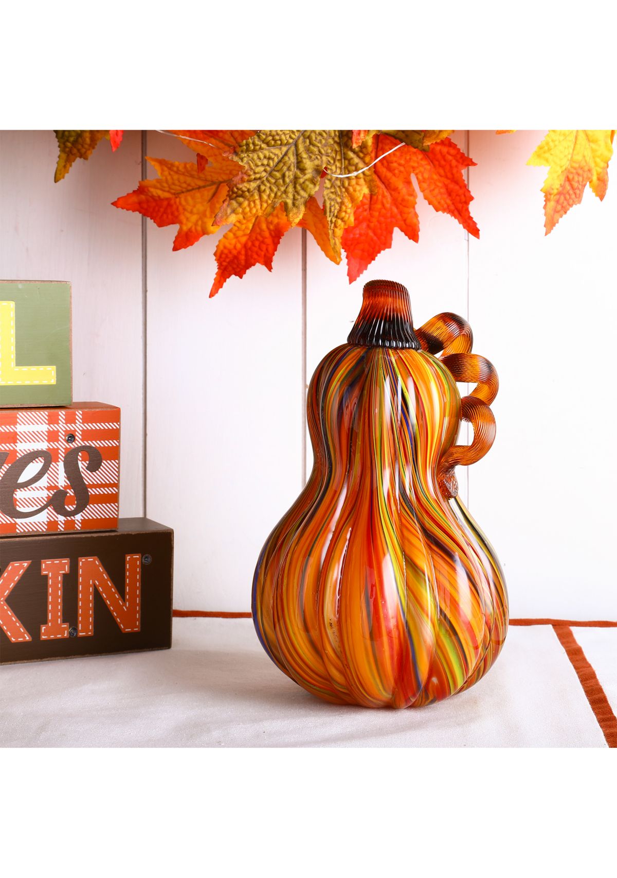 Multi Striped Glass Gourd