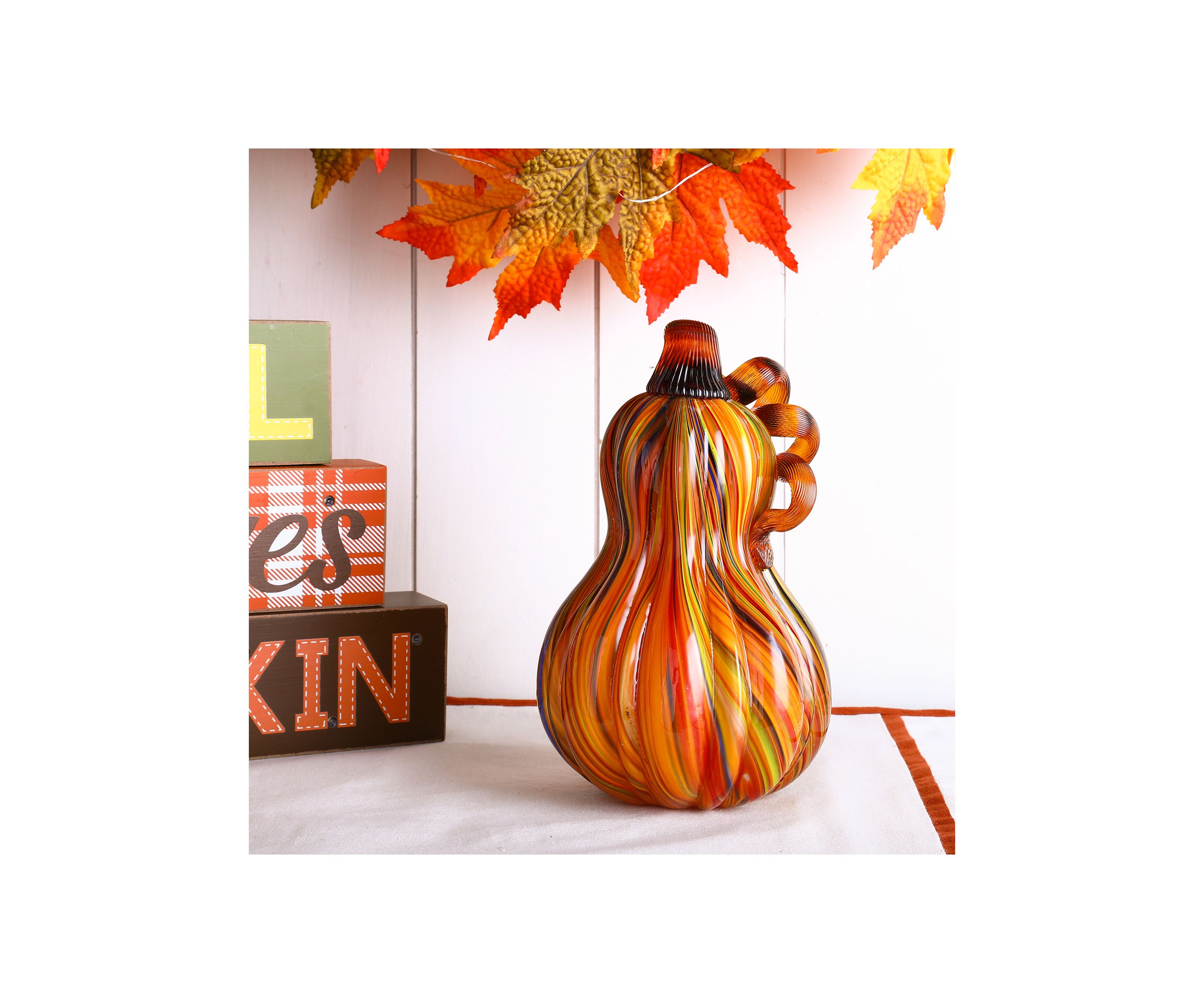 Multi Striped Glass Gourd