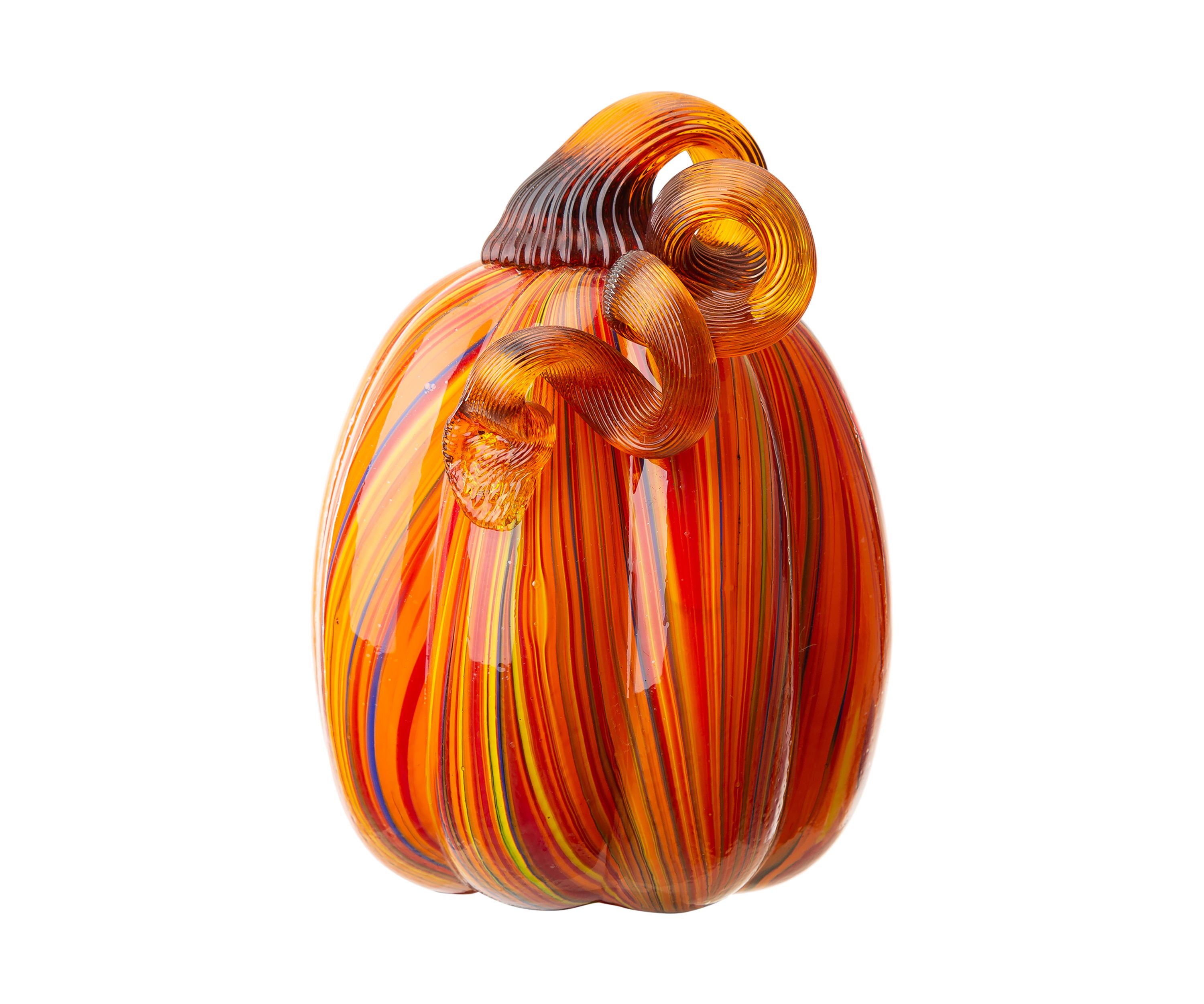 Multi Striped Glass Pumpkin