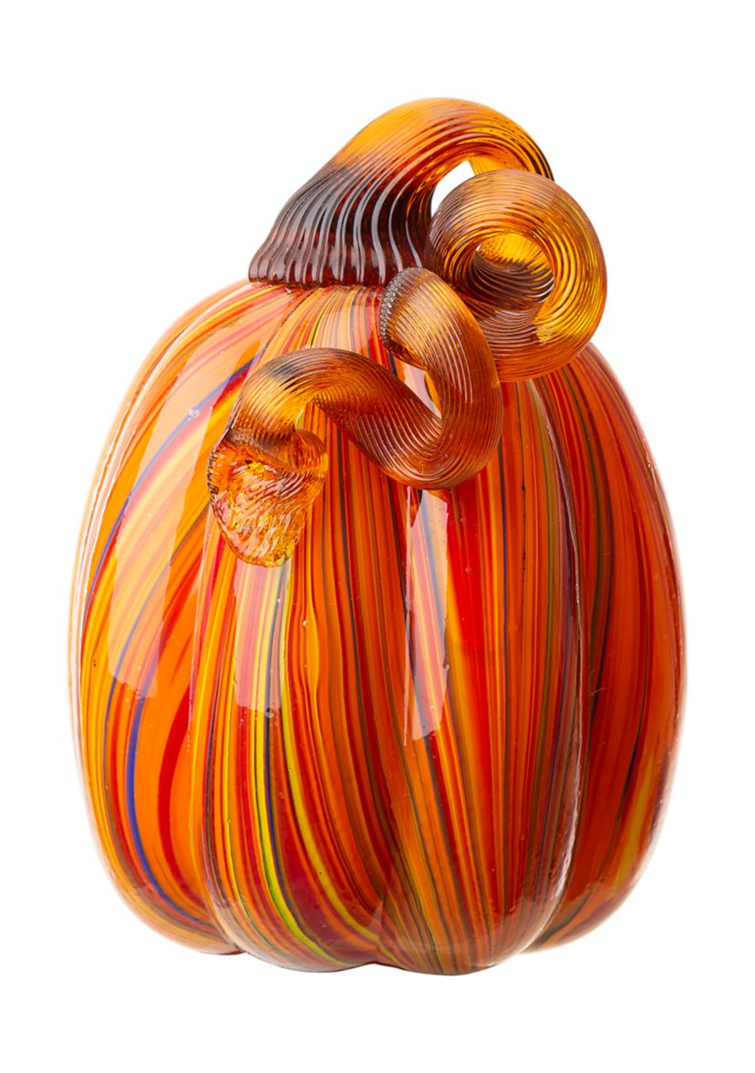 Multi Striped Glass Pumpkin