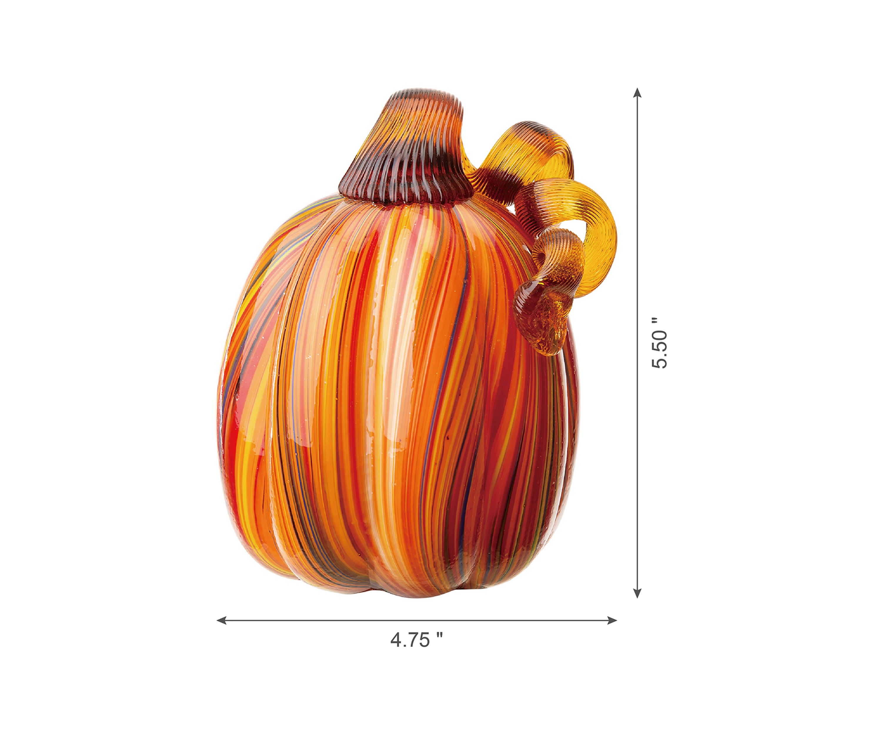 Multi Striped Glass Pumpkin
