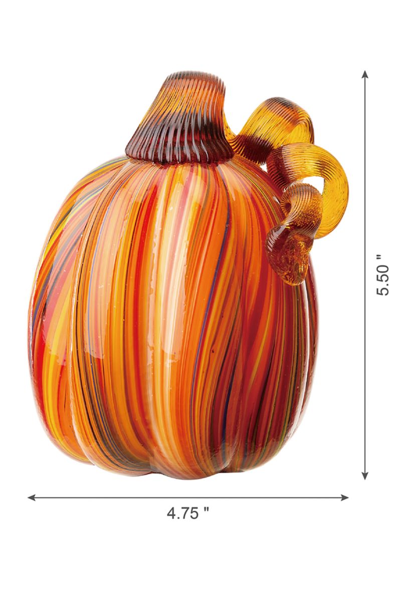 Multi Striped Glass Pumpkin