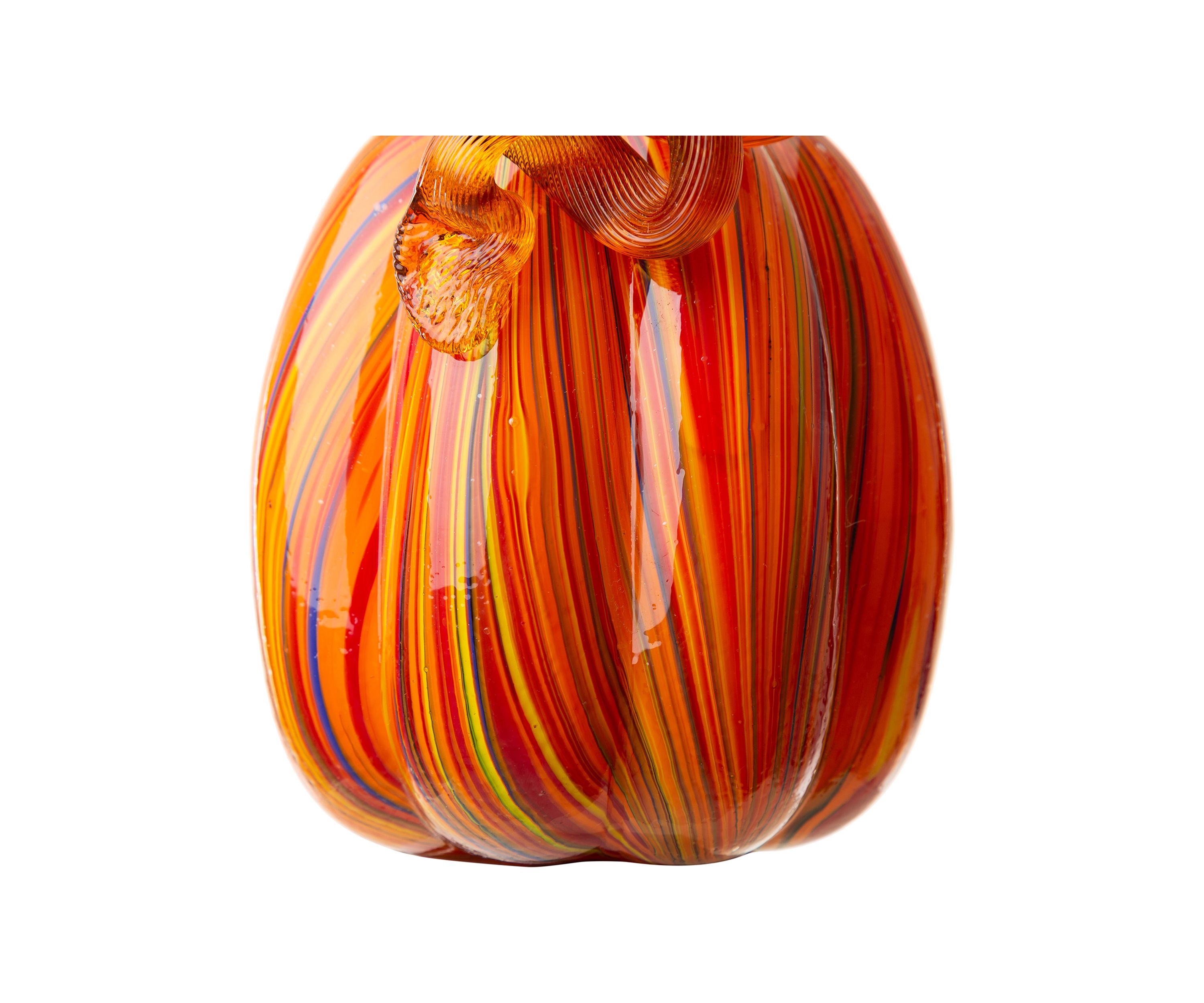 Multi Striped Glass Pumpkin
