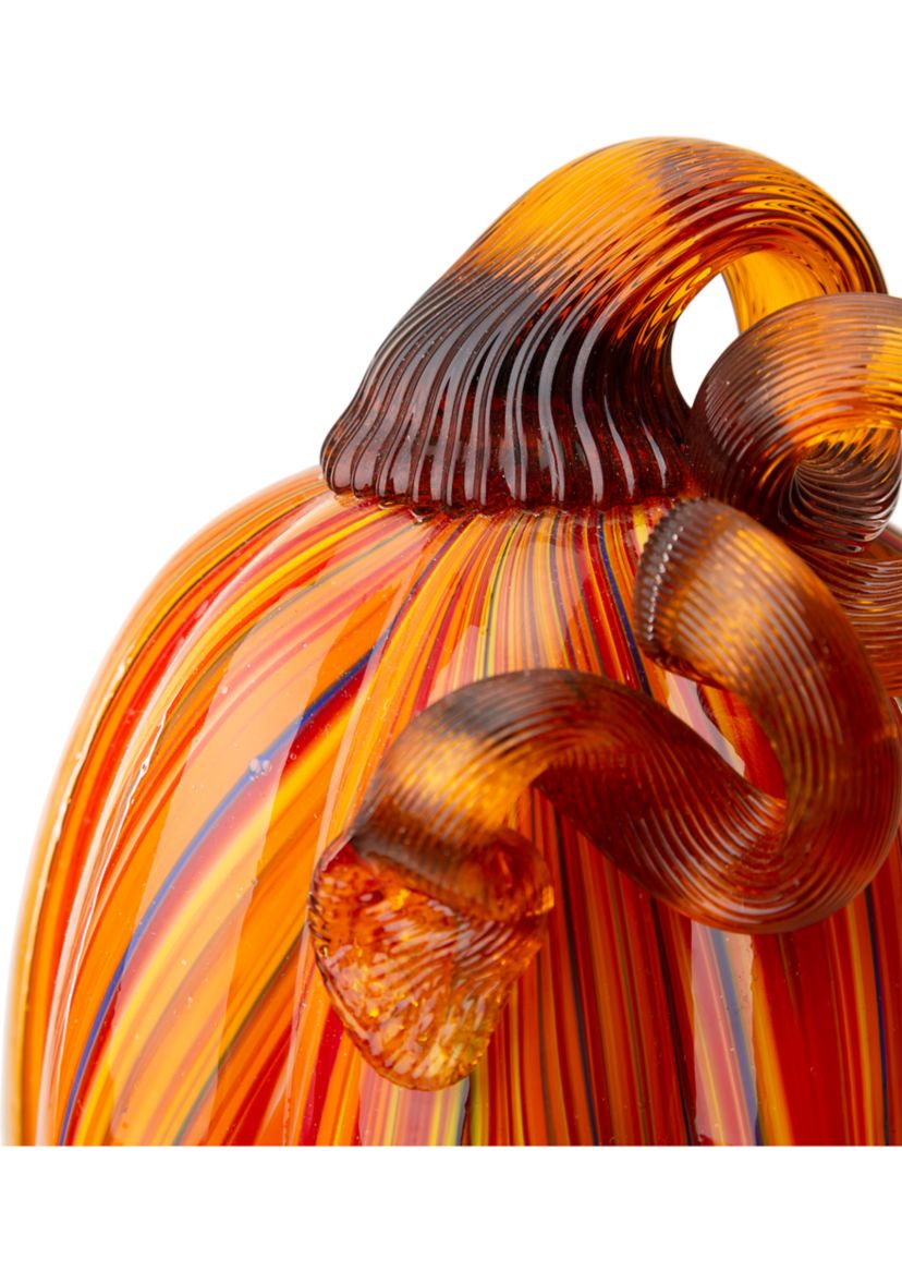 Multi Striped Glass Pumpkin
