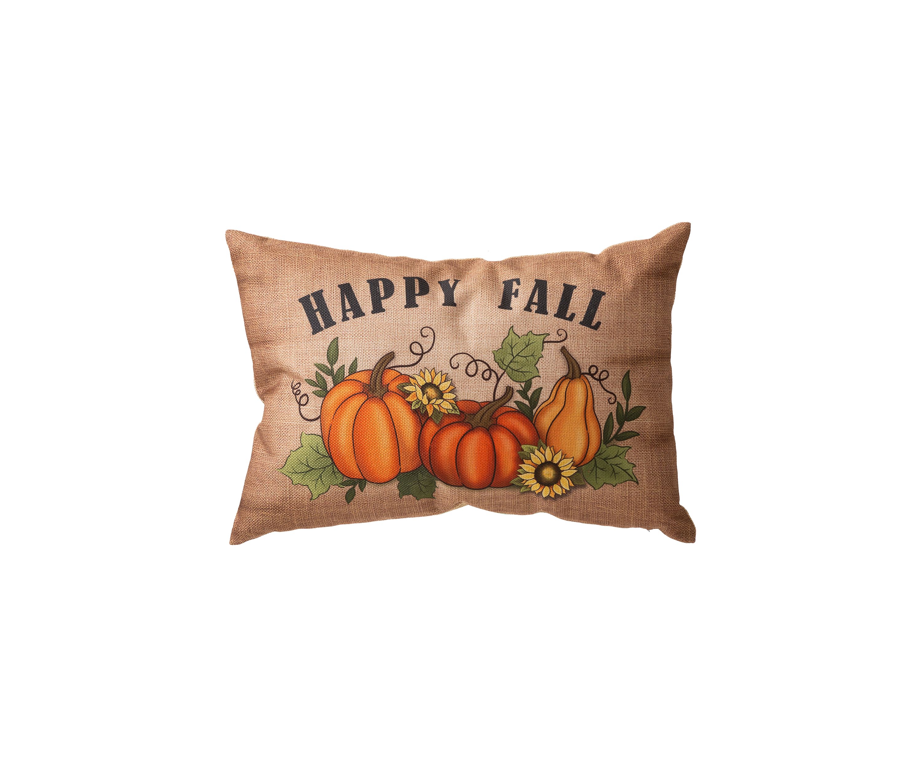 18 Inch Faux Burlap Fall Pumpkin Pillow