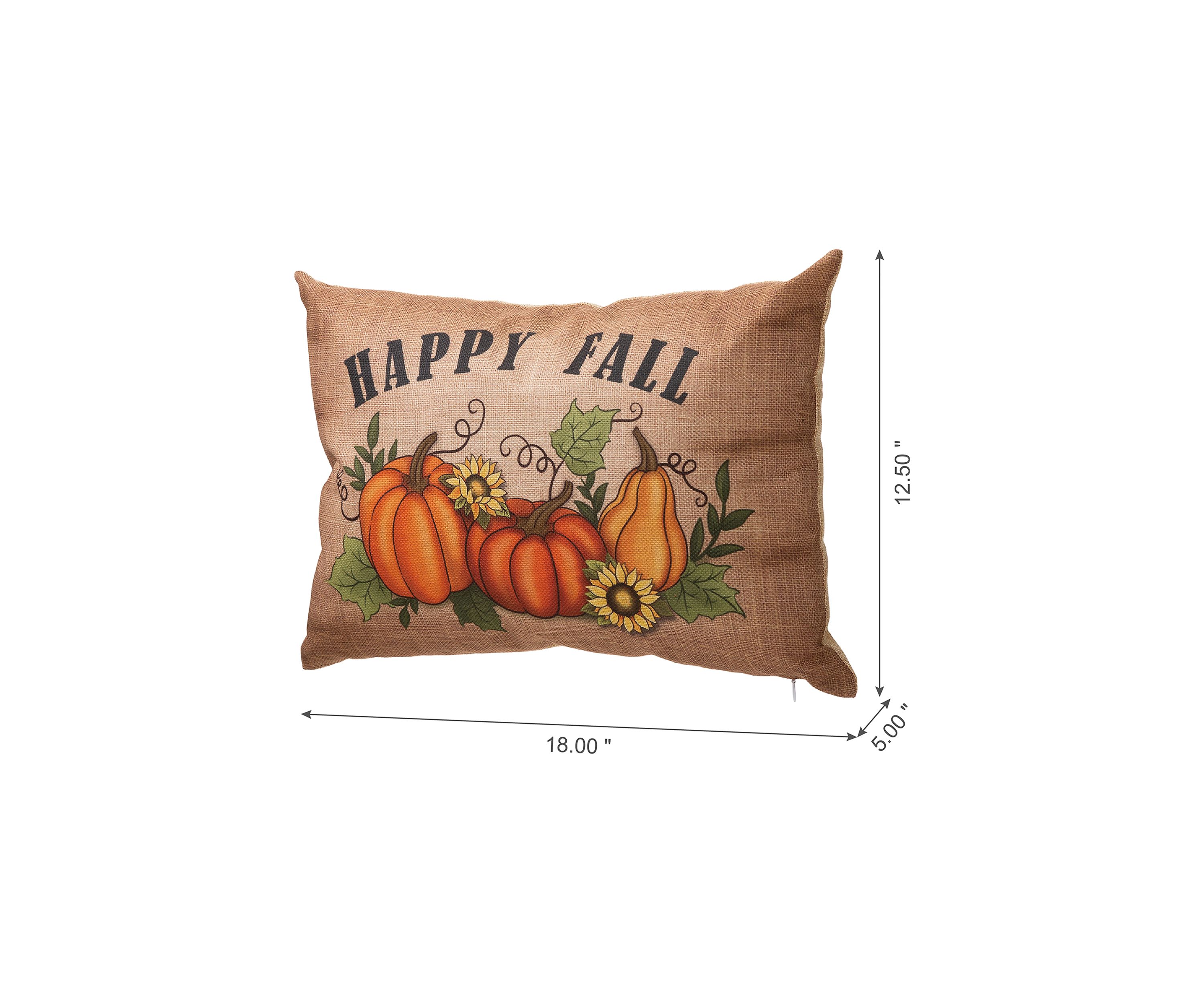 18 Inch Faux Burlap Fall Pumpkin Pillow
