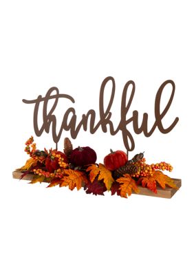 Glitzhome 24 Inch Harvest Metal Sign Floral/Centerpiece