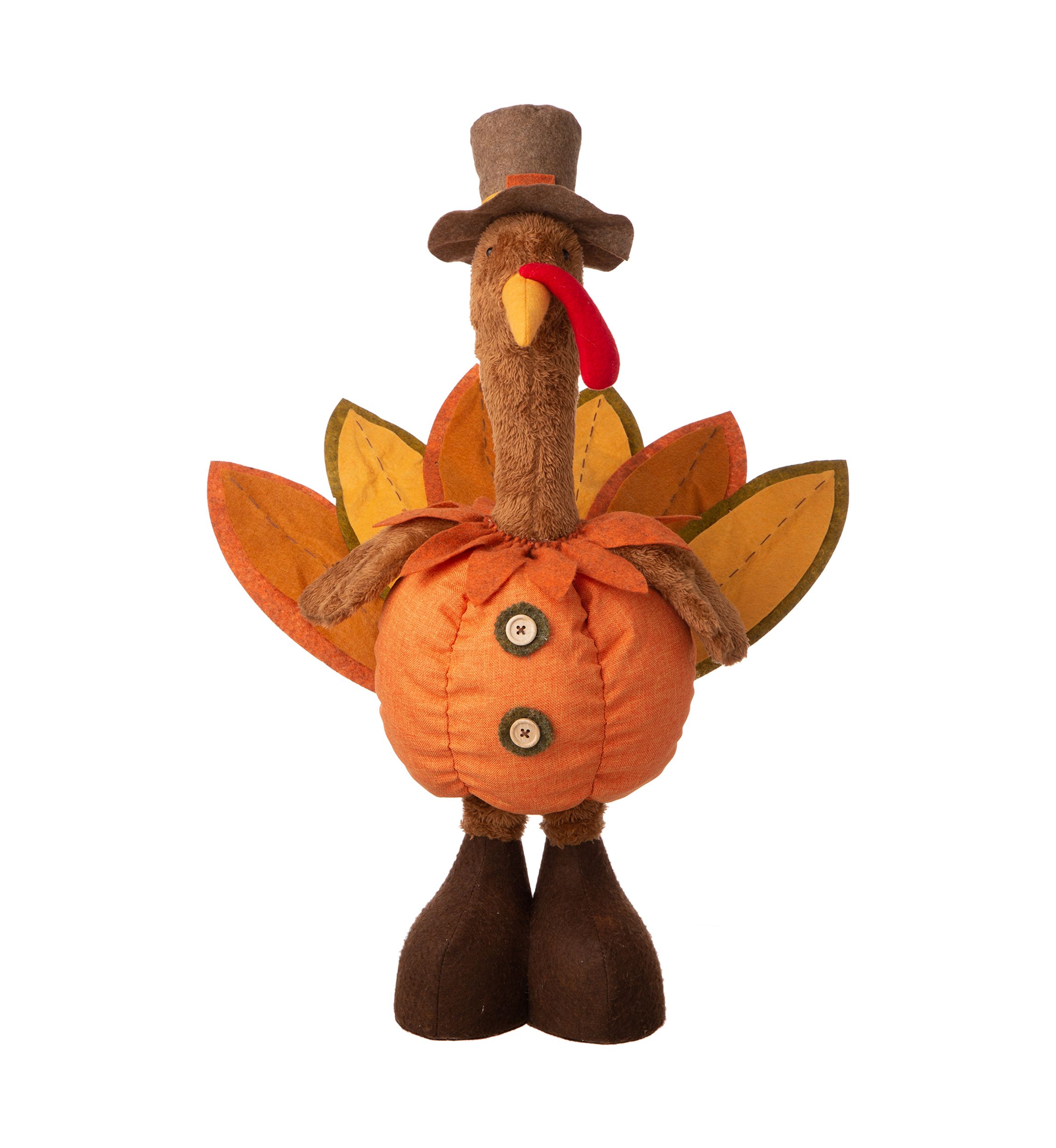 Fabric Turkey Standing Décor with Telescoping Legs
