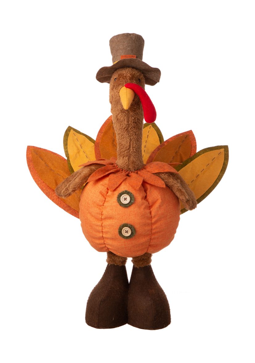 Fabric Turkey Standing Décor with Telescoping Legs