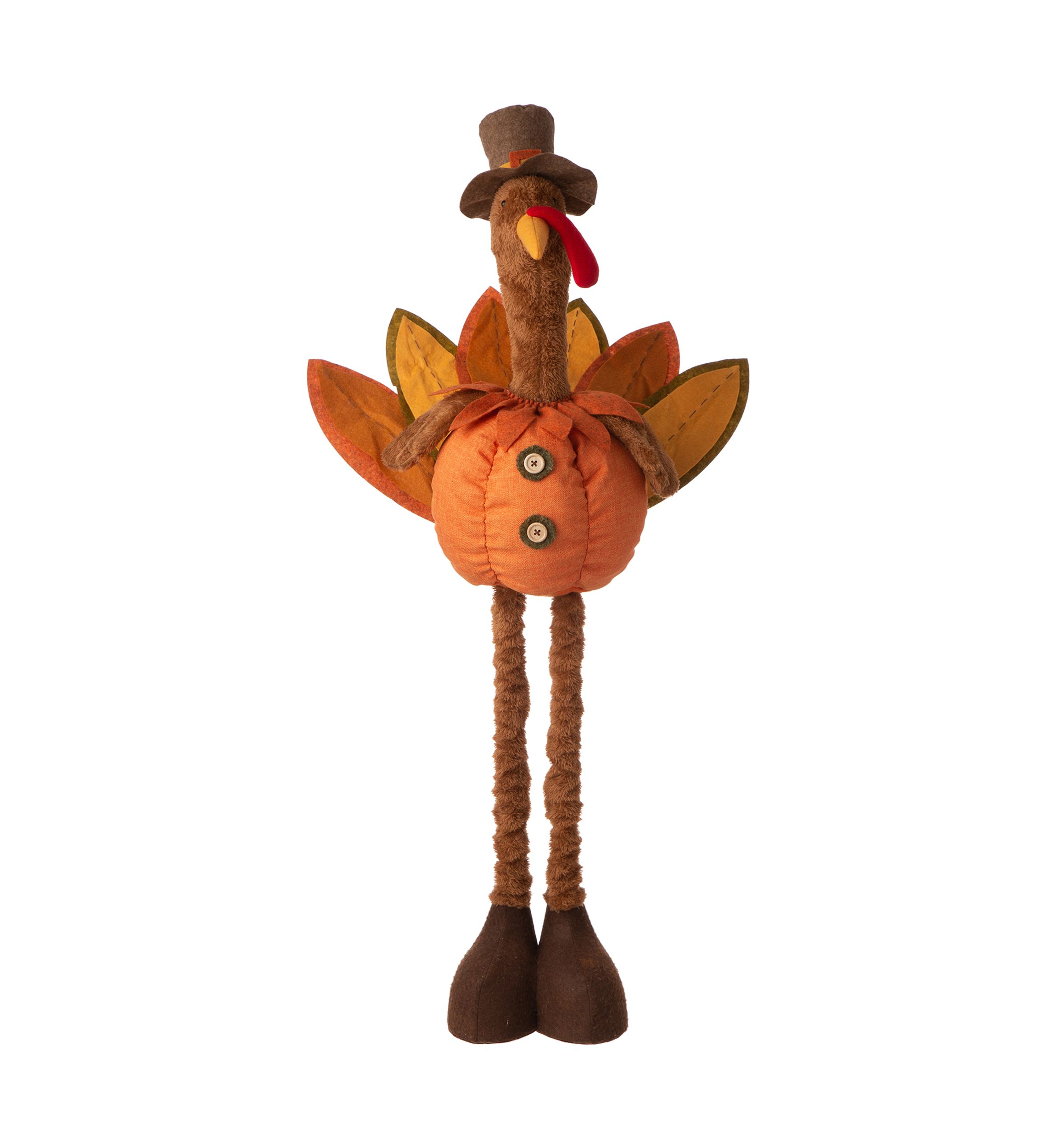 Fabric Turkey Standing Décor with Telescoping Legs