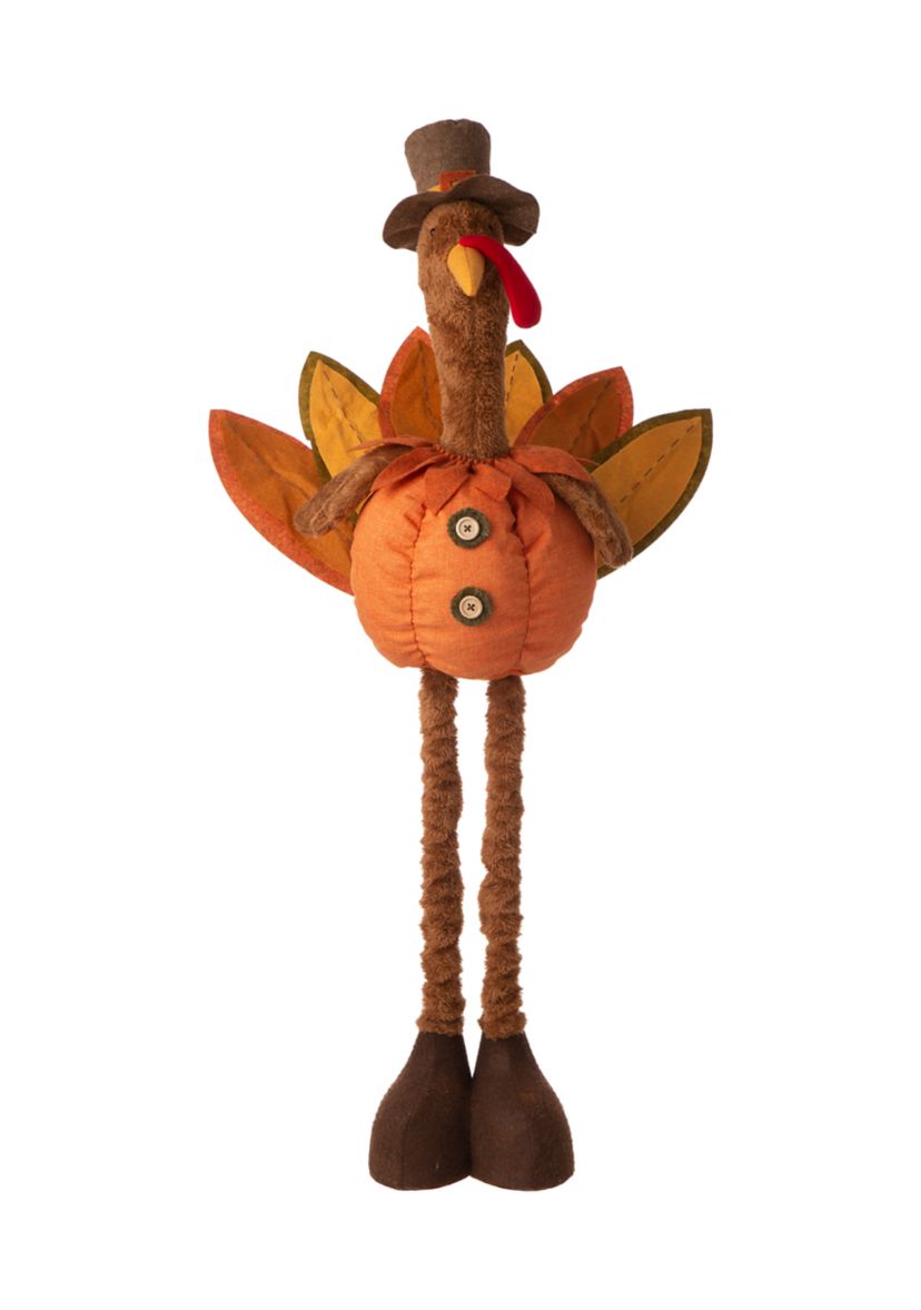 Fabric Turkey Standing Décor with Telescoping Legs