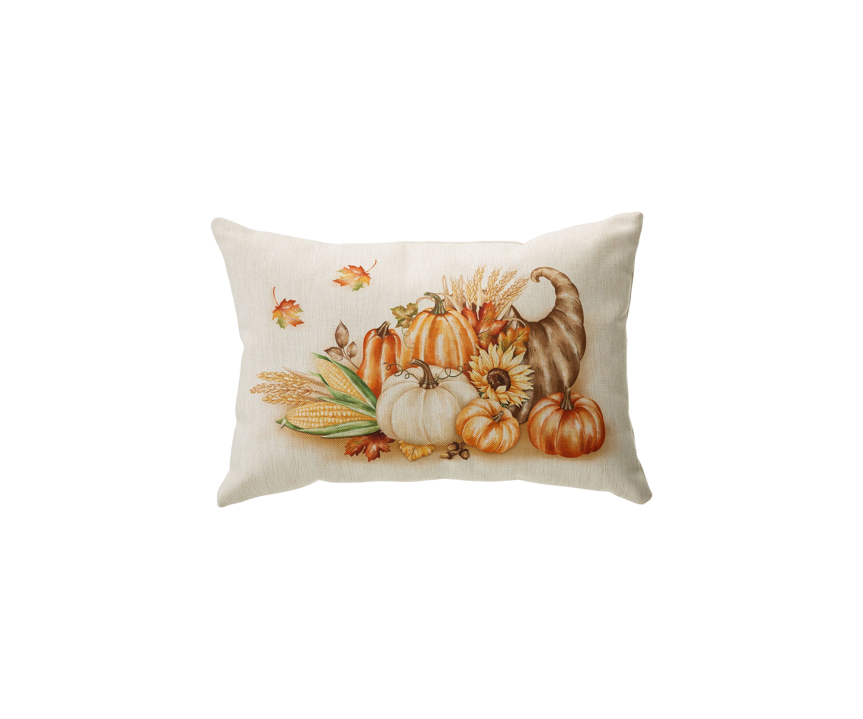 Faux Burlap Thanksgiving Croissant Pillow