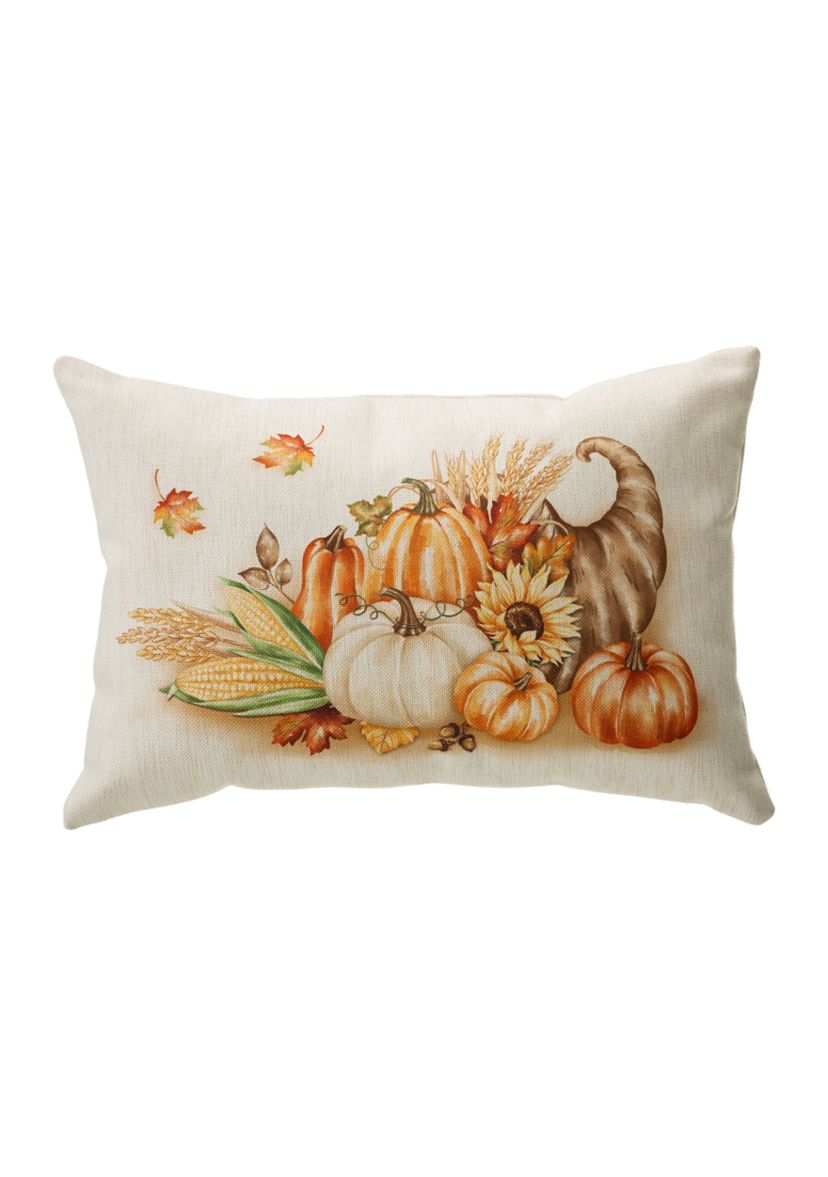 Faux Burlap Thanksgiving Croissant Pillow