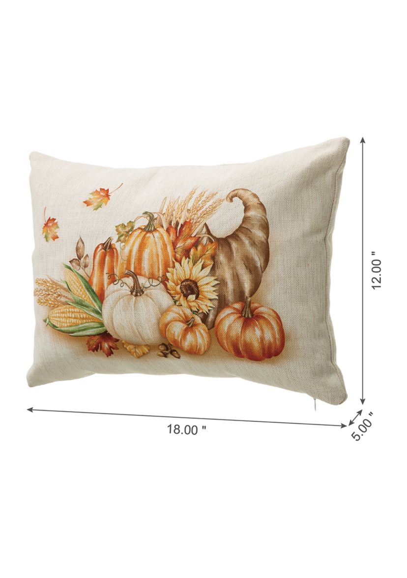 Faux Burlap Thanksgiving Croissant Pillow