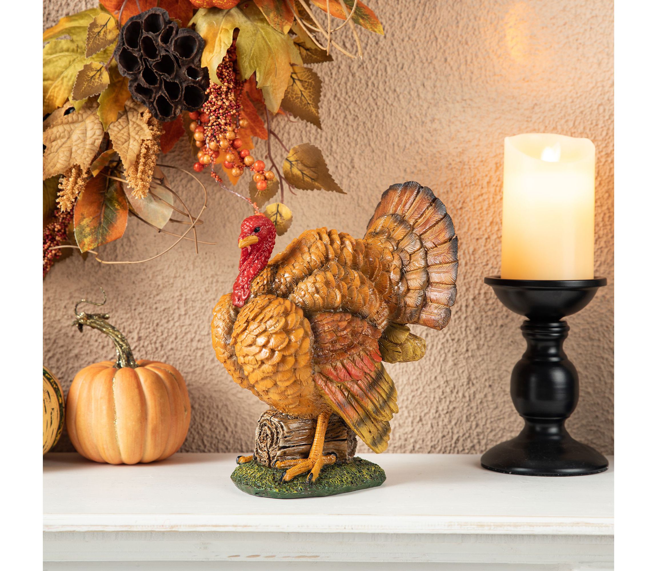 9.5"H Thanksgiving Resin Turkey Table Decor