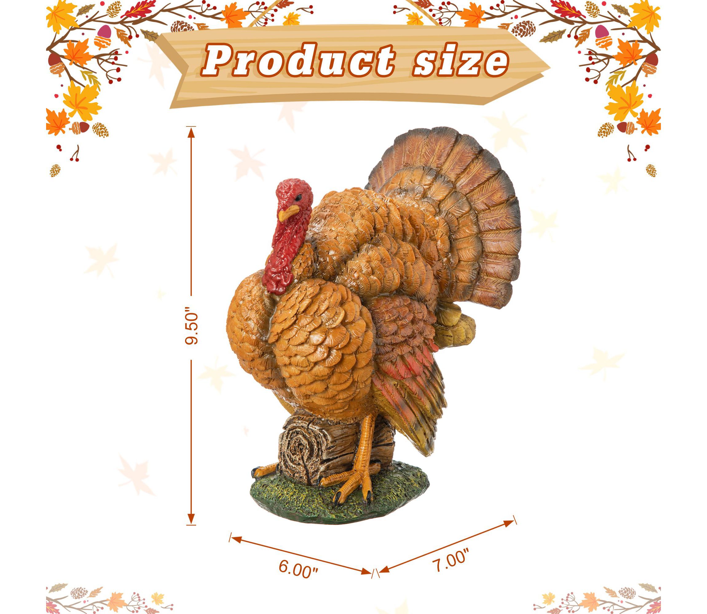 9.5"H Thanksgiving Resin Turkey Table Decor