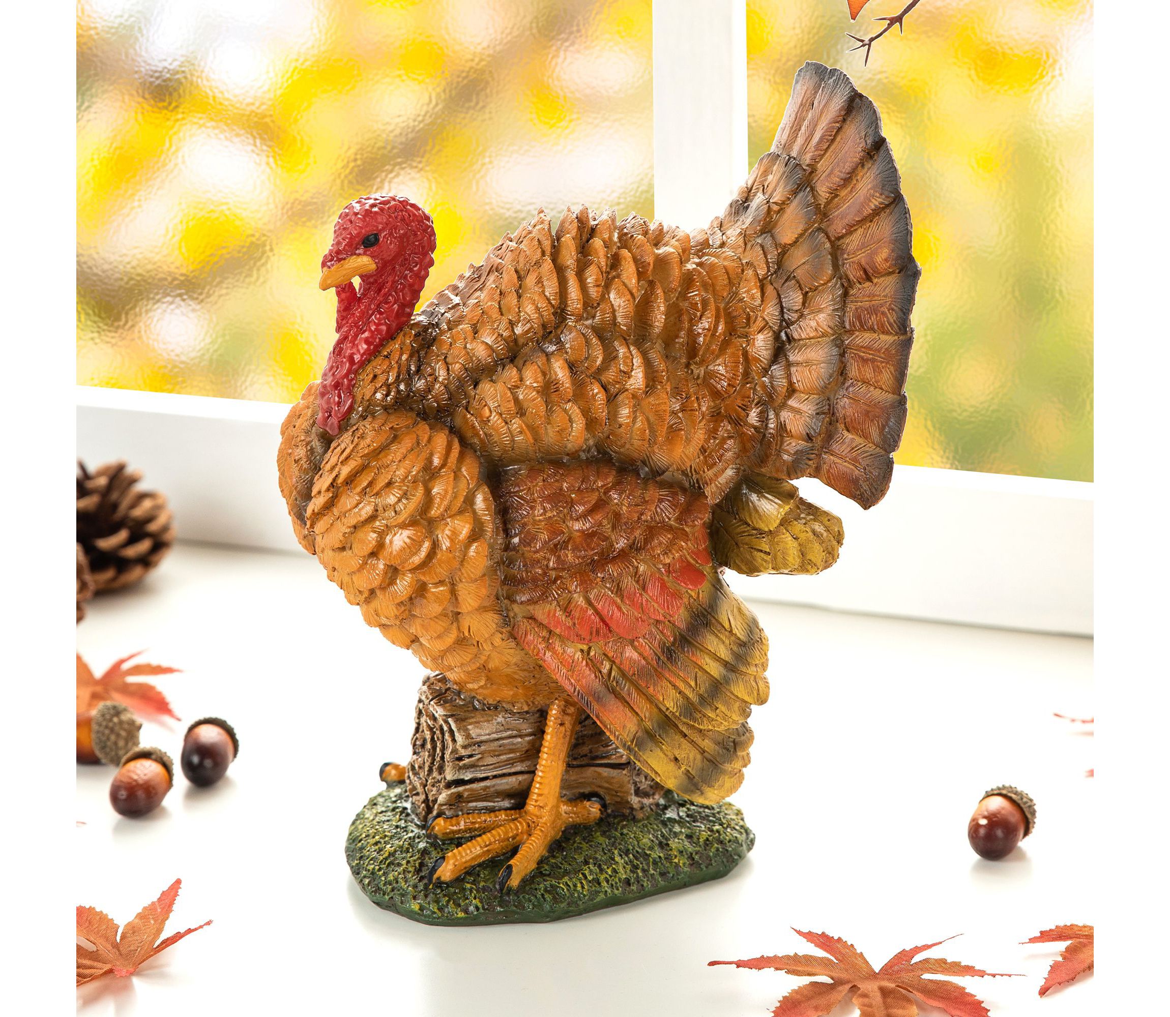 9.5"H Thanksgiving Resin Turkey Table Decor