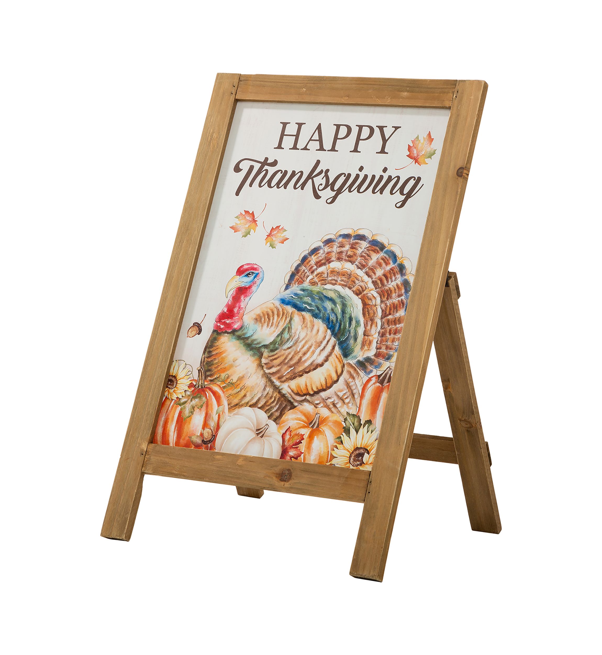 Thanksgiving Wooden Turkey Easel Porch Sign
