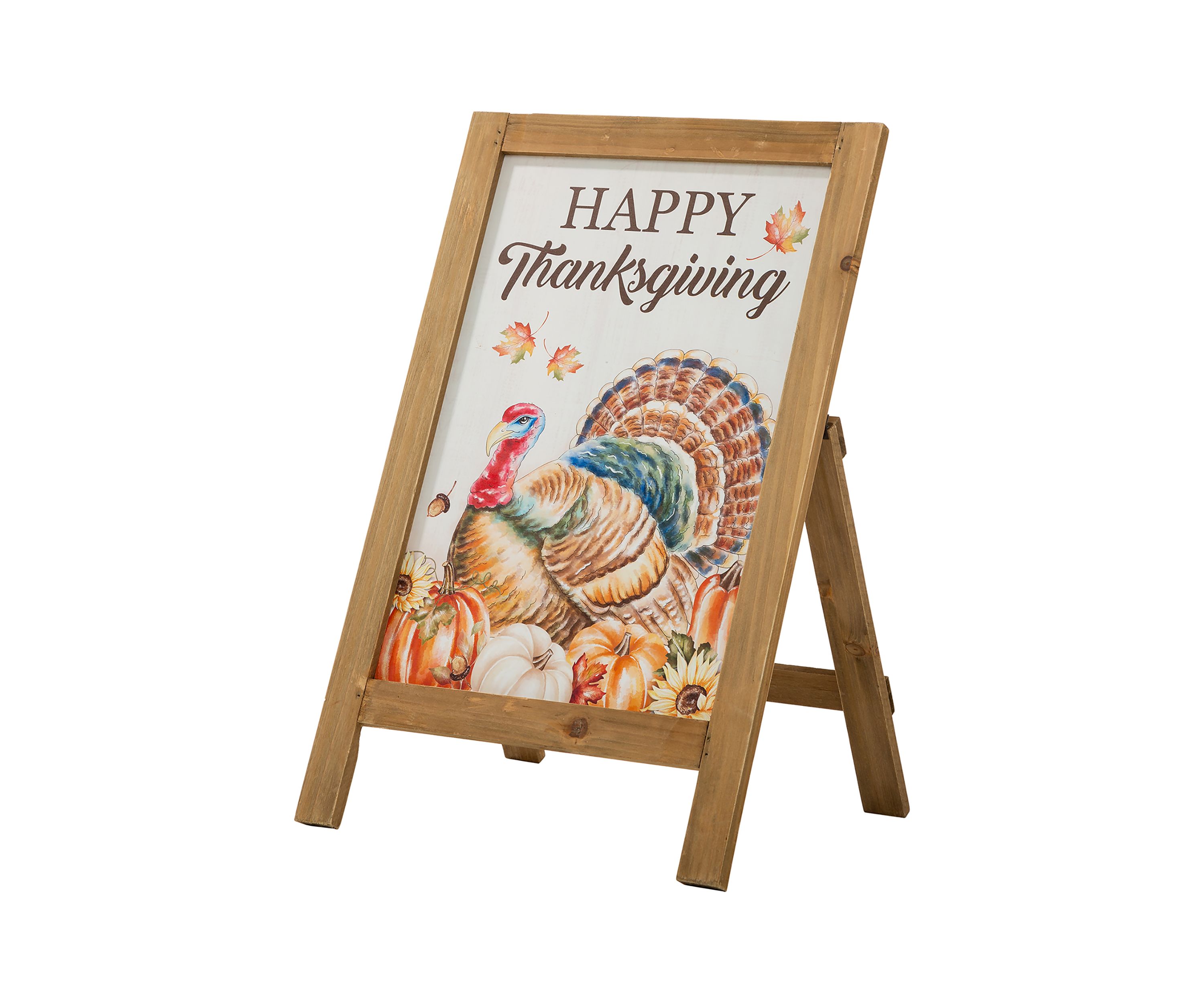 Thanksgiving Wooden Turkey Easel Porch Sign