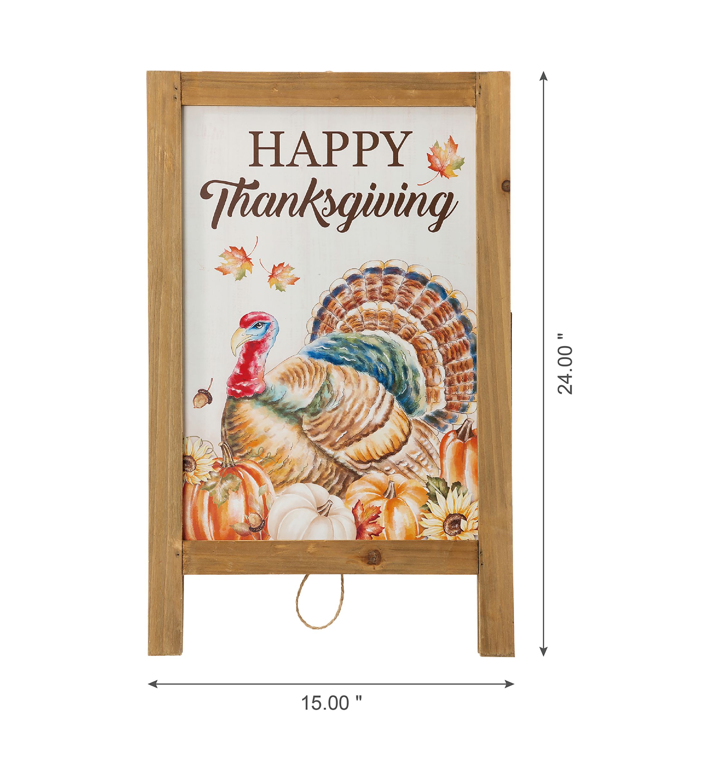 Thanksgiving Wooden Turkey Easel Porch Sign