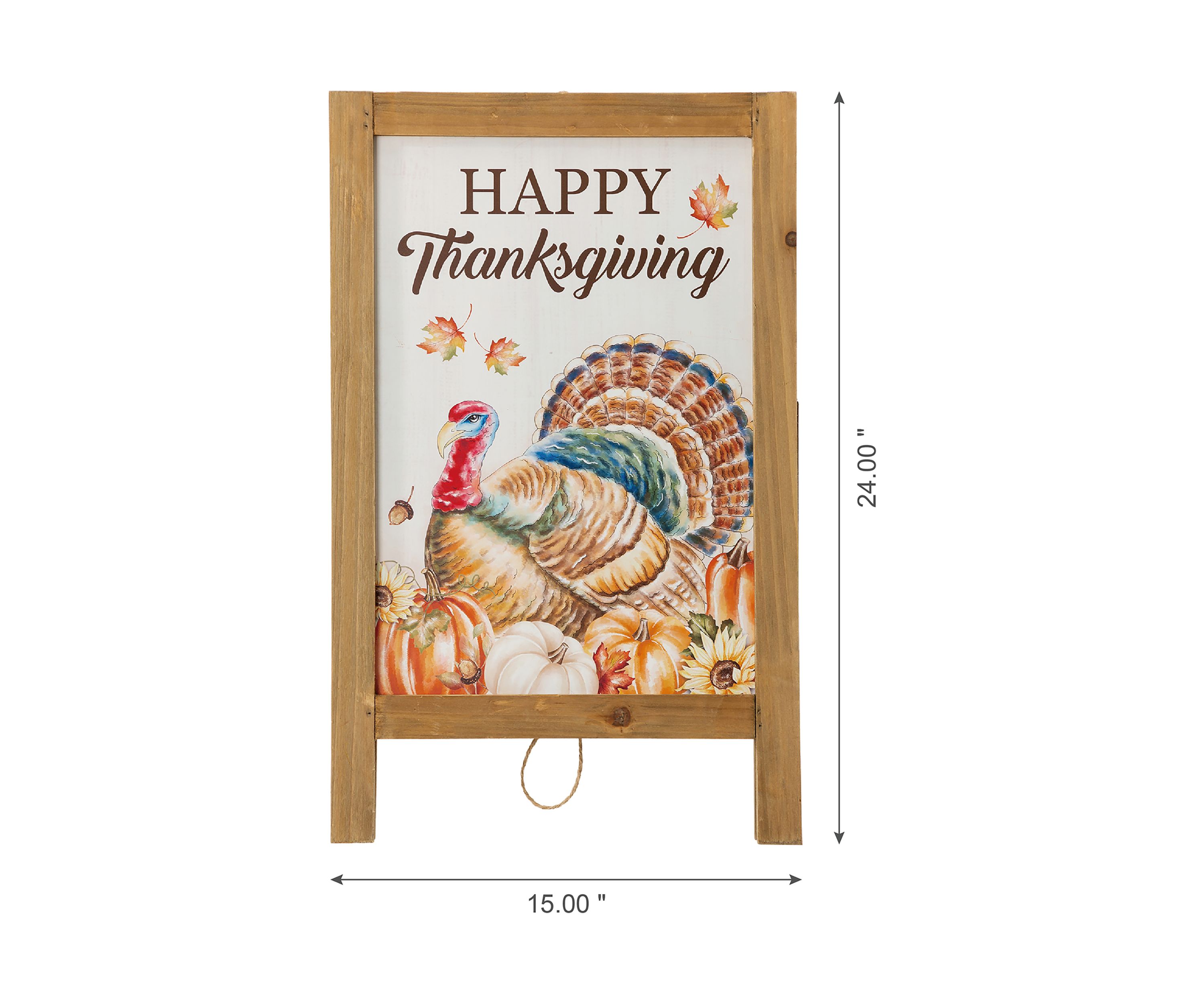 Thanksgiving Wooden Turkey Easel Porch Sign