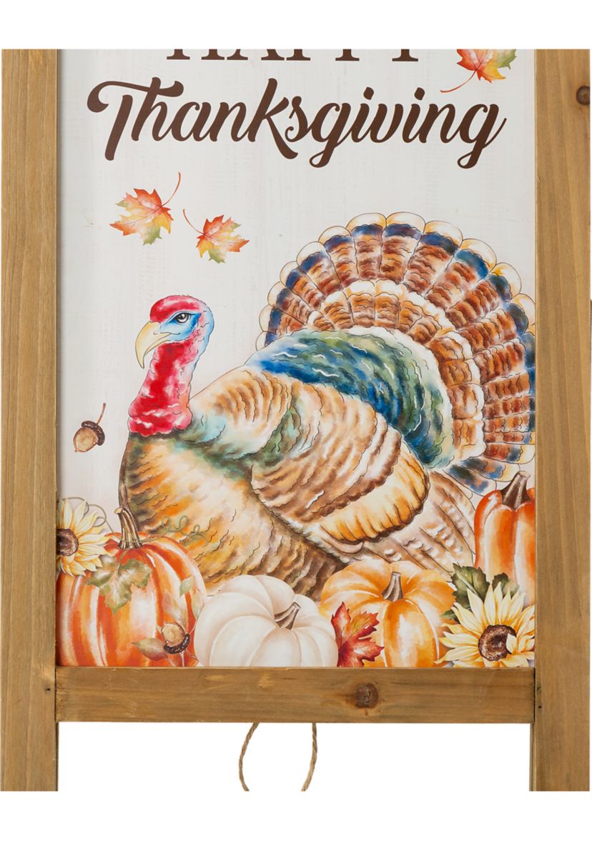 Thanksgiving Wooden Turkey Easel Porch Sign
