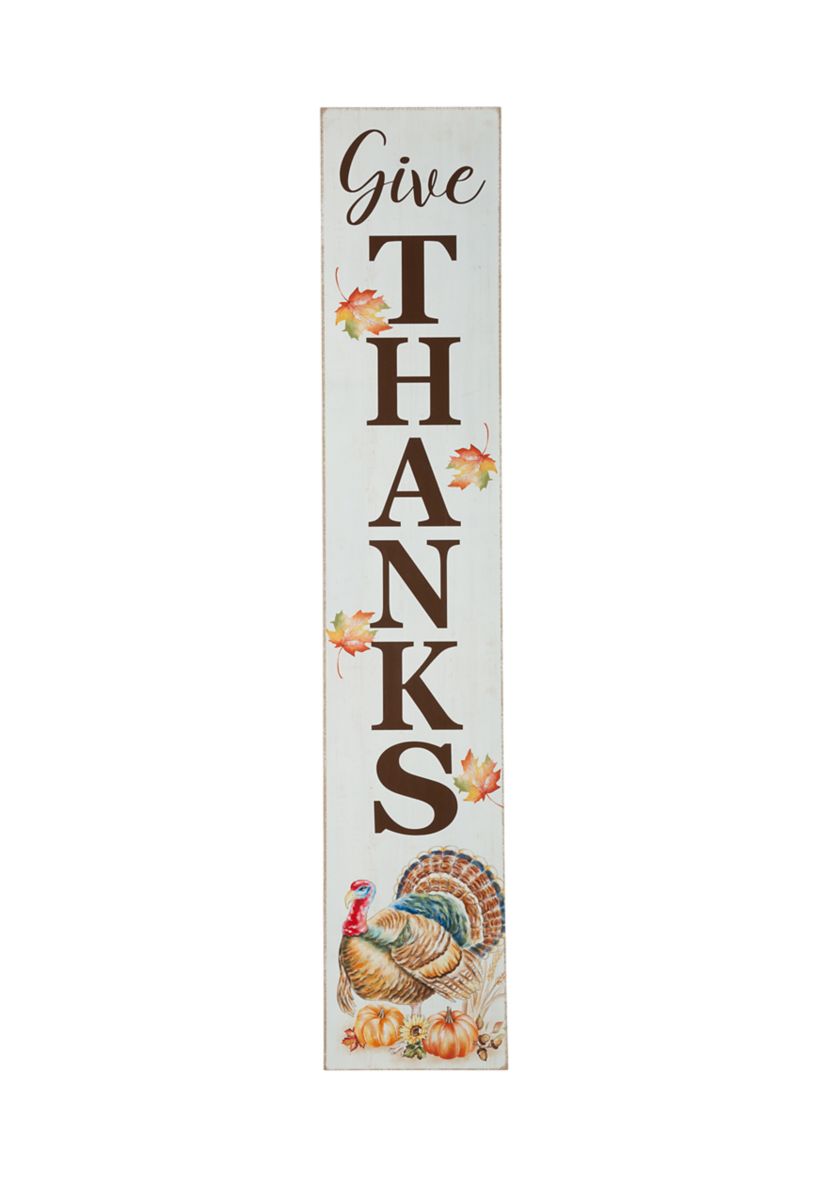 Thanksgiving Wooden "Give Thanks" Porch Sign