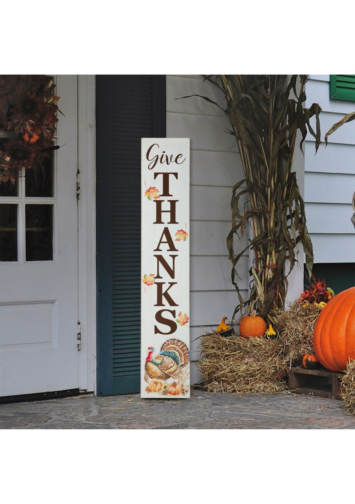 Thanksgiving Wooden "Give Thanks" Porch Sign