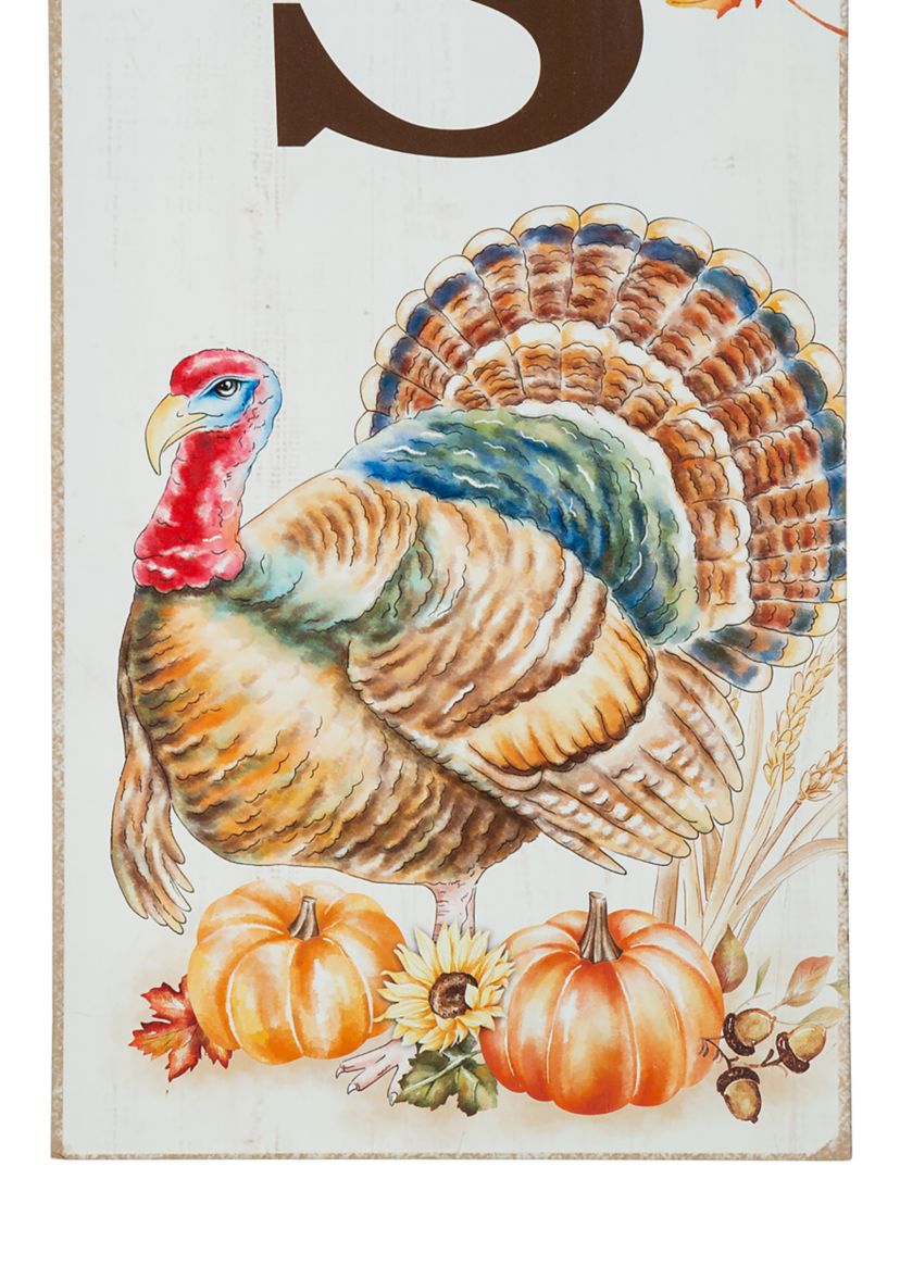 Thanksgiving Wooden "Give Thanks" Porch Sign