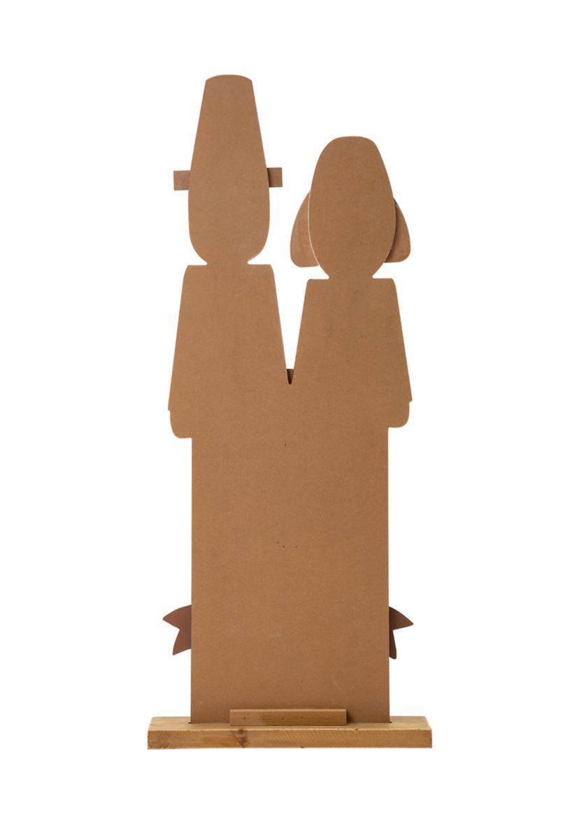 Thanksgiving Wooden Pilgrim Couple Porch Décor