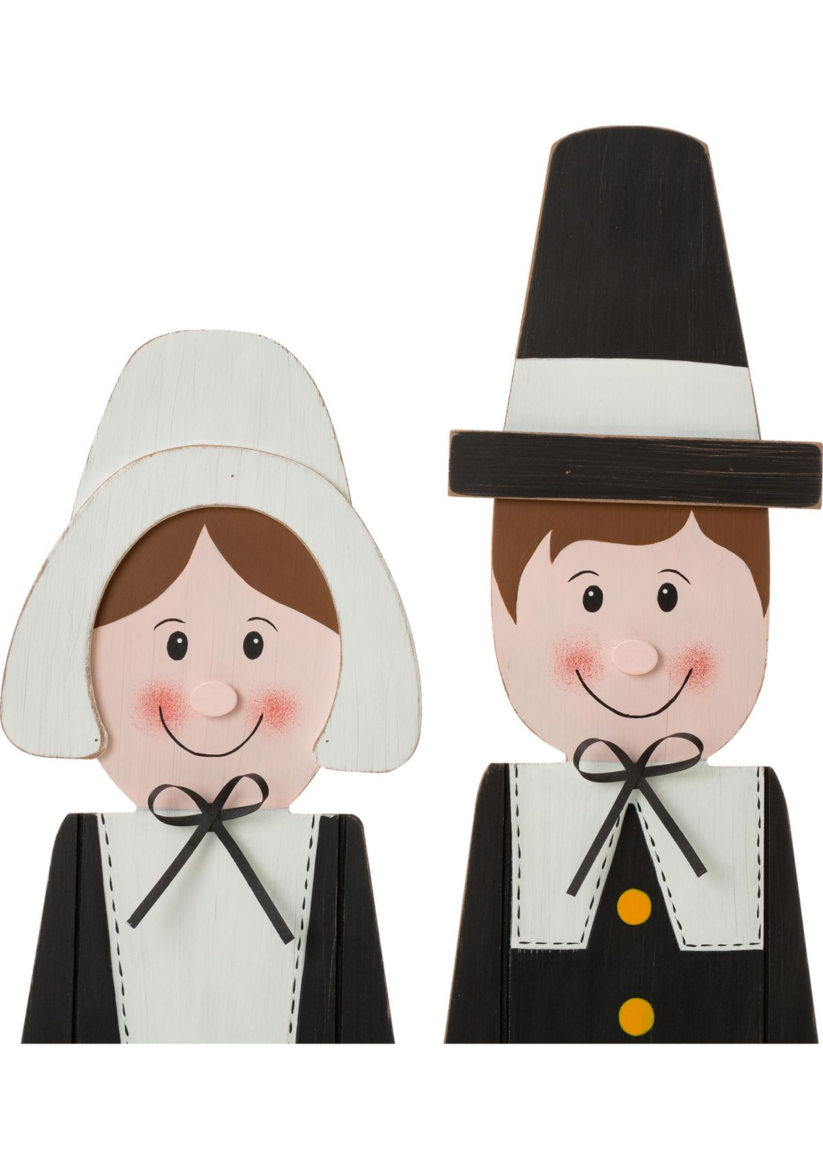 Thanksgiving Wooden Pilgrim Couple Porch Décor
