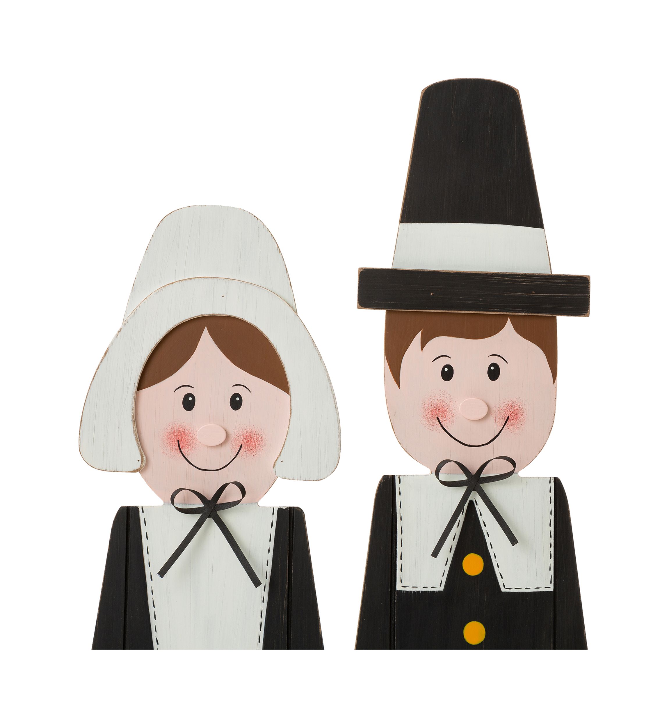 Thanksgiving Wooden Pilgrim Couple Porch Décor