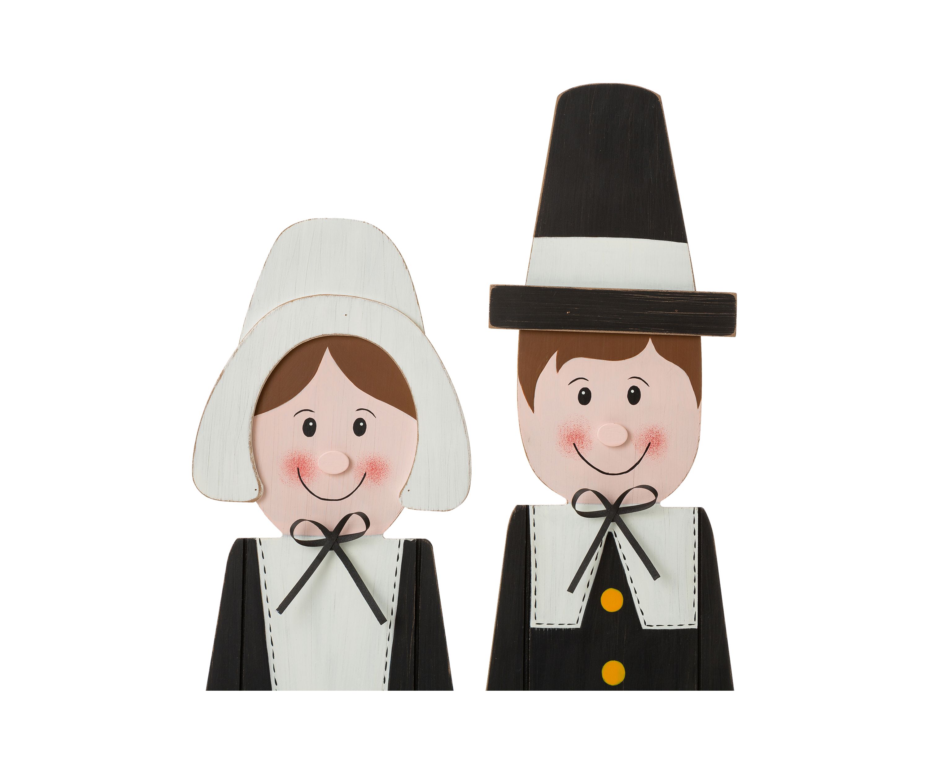 Thanksgiving Wooden Pilgrim Couple Porch Décor