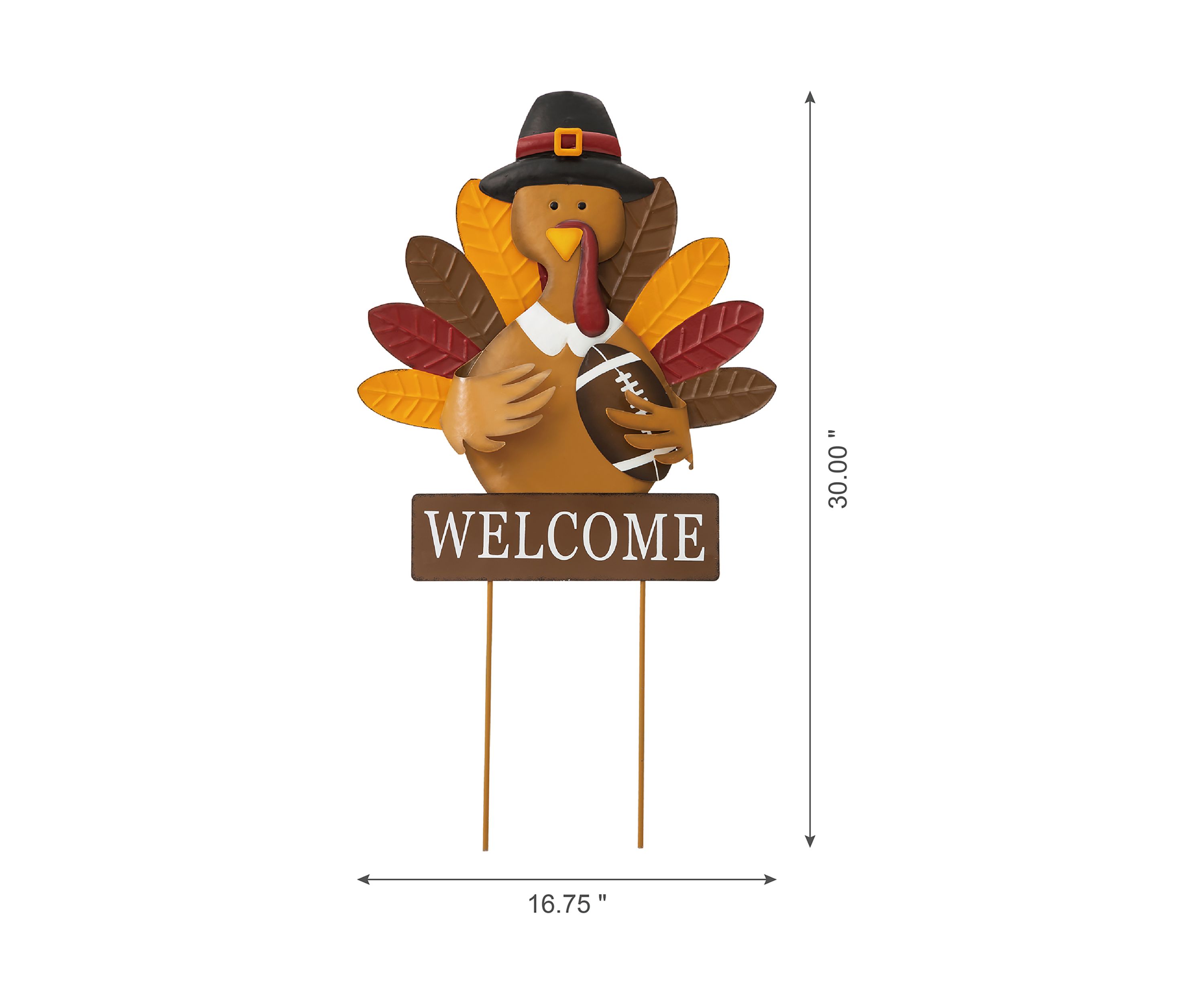 Thanksgiving Metal Turkey Yard Stake/Hanging Wall Décor