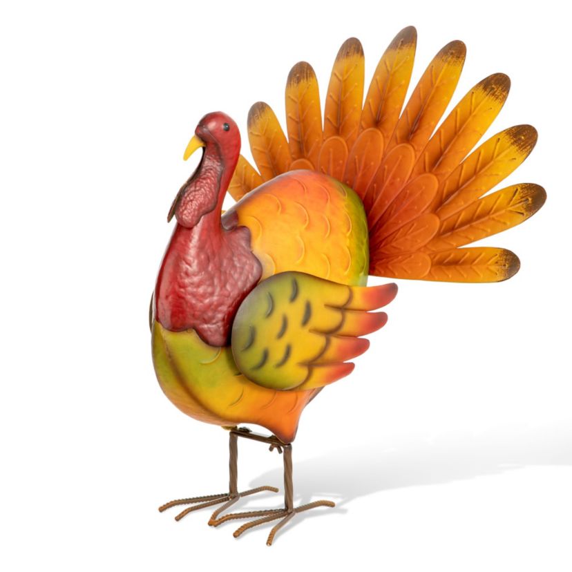 21.5"H Thanksgiving Metal Turkey Porch Decor