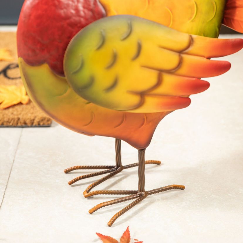 21.5"H Thanksgiving Metal Turkey Porch Decor