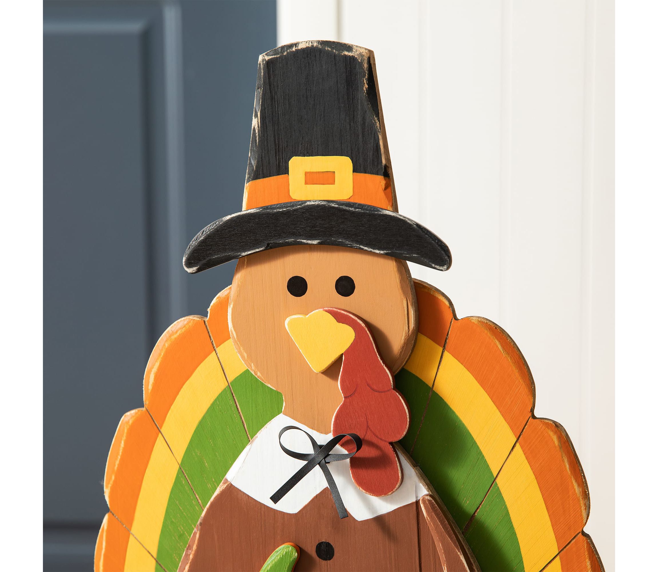 30.25"H Thanksgiving Wooden Turkey Porch Decor